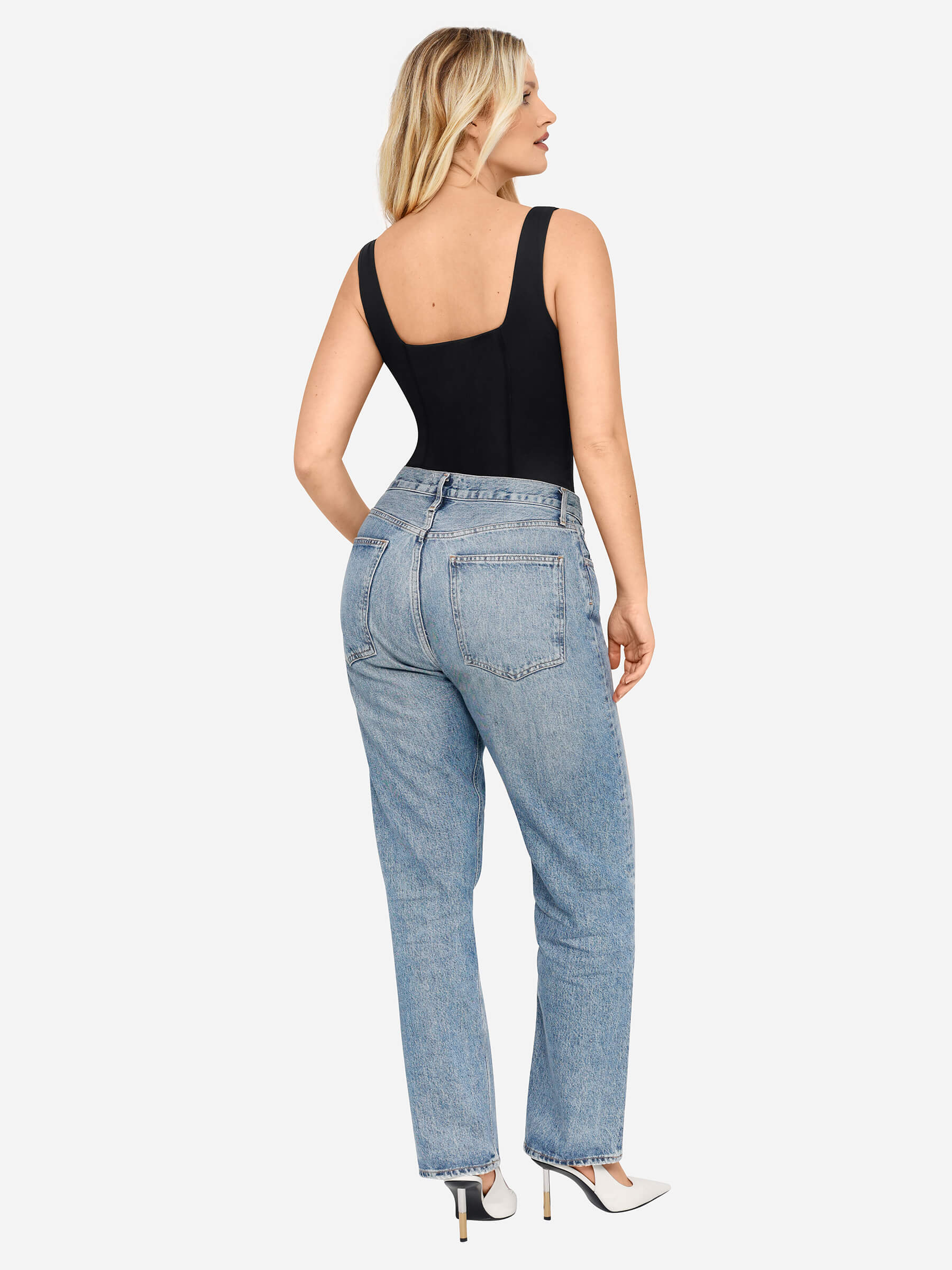 Feelingirl Full Body Wide Strap V-Neck Bodysuit - Image 12