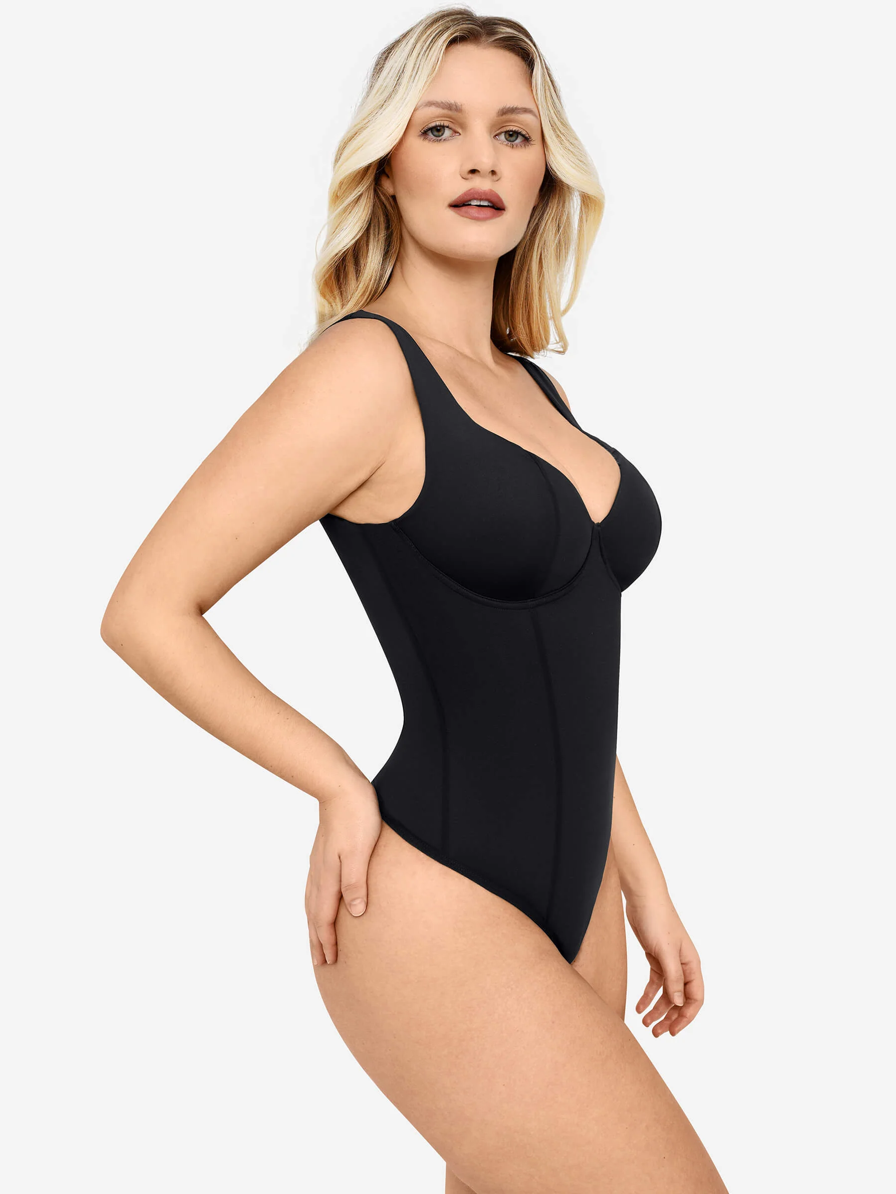 Feelingirl Full Body Wide Strap V-Neck Bodysuit - Image 7