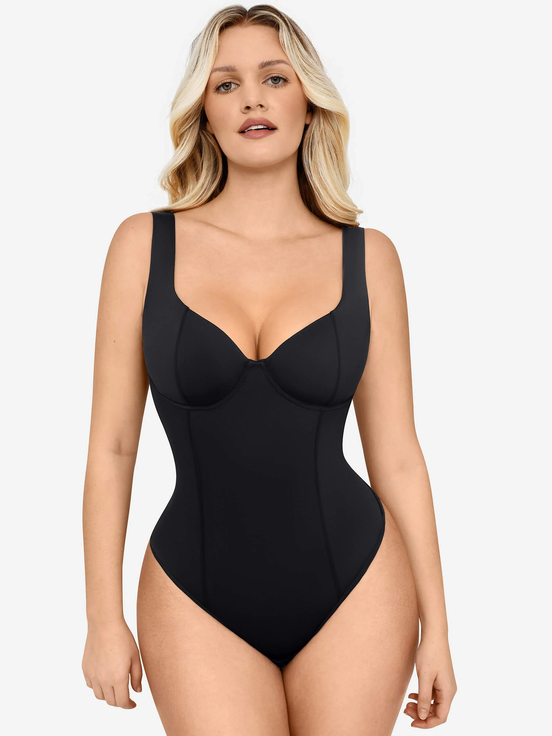 Feelingirl Full Body Wide Strap V-Neck Bodysuit - Image 8