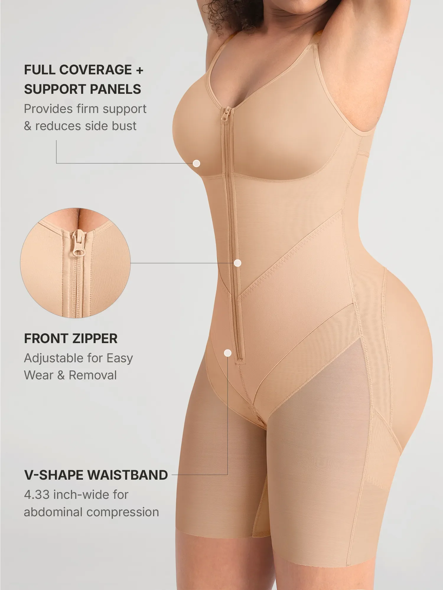Feelingirl Full-Coverage Chest Faja Tummy Control Butt Lift Bodysuit - Image 20