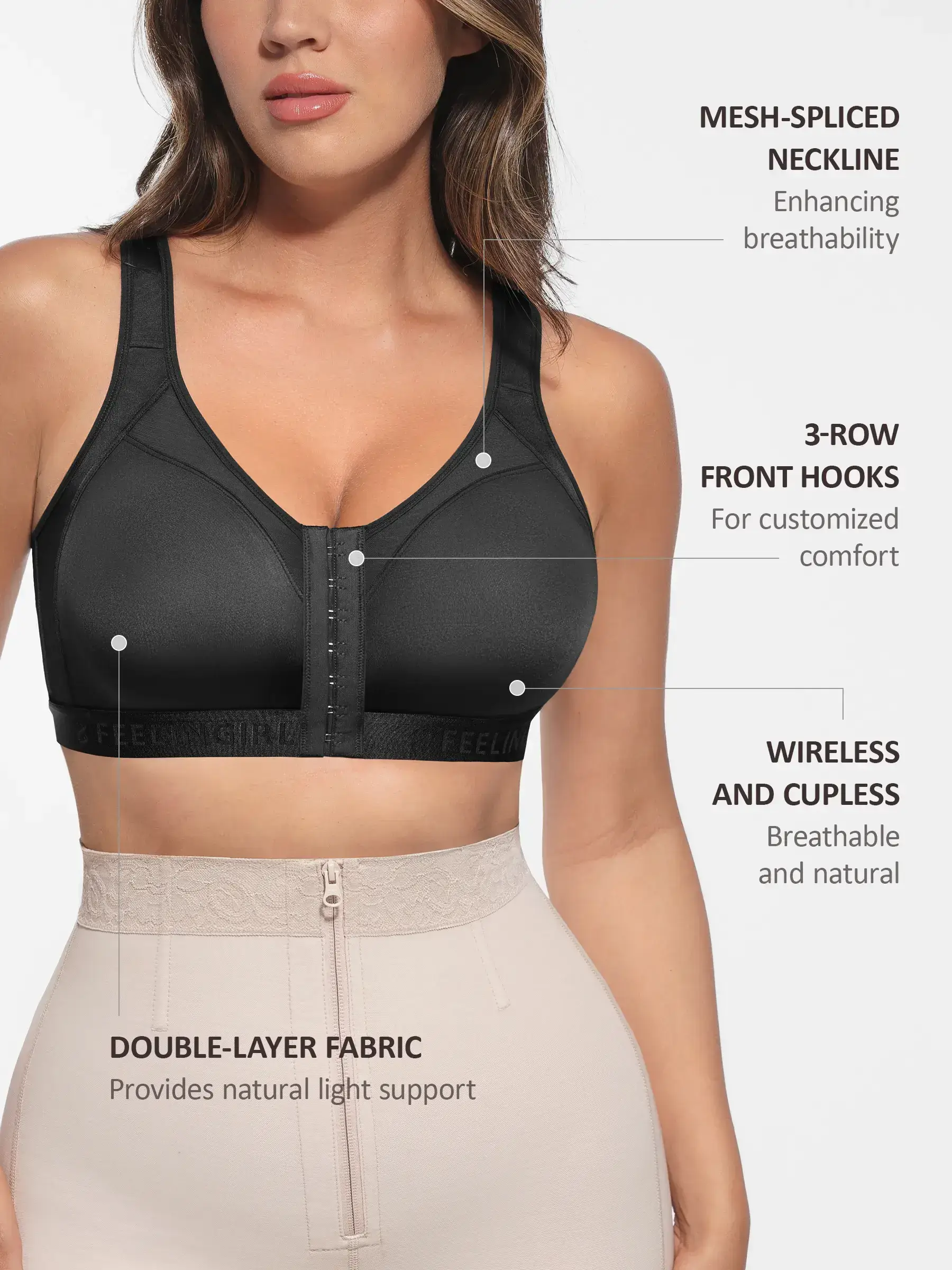 Feelingirl Full Coverage Post-Surgery Bra - Image 10