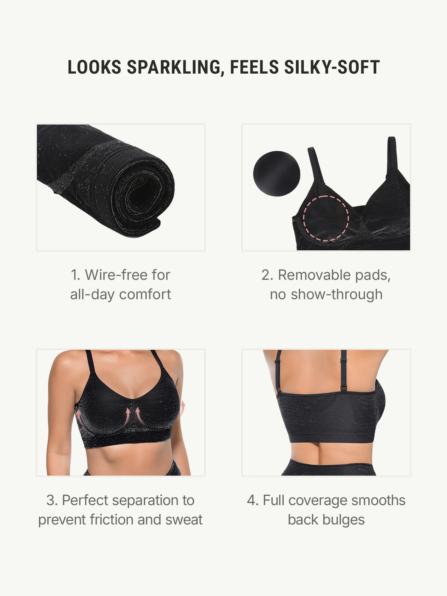 Feelingirl Invisible Shimmer Wireless Comfort Bra & Panty - Image 4
