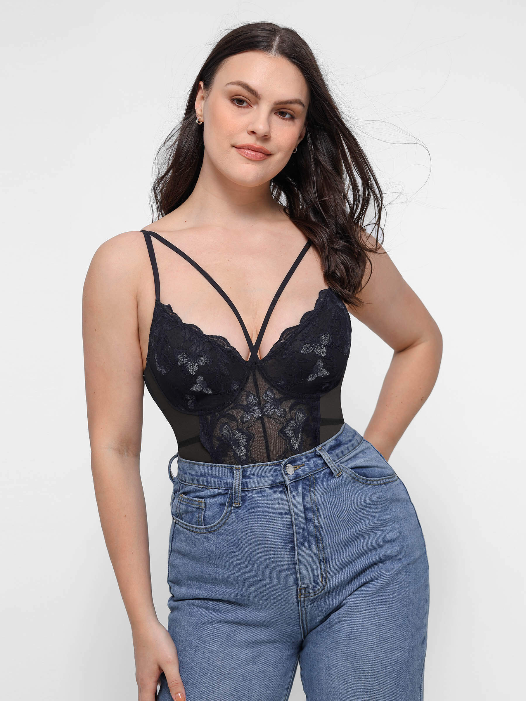 Feelingirl Lace Smooth Thong Shaping Bodysuit - Image 13