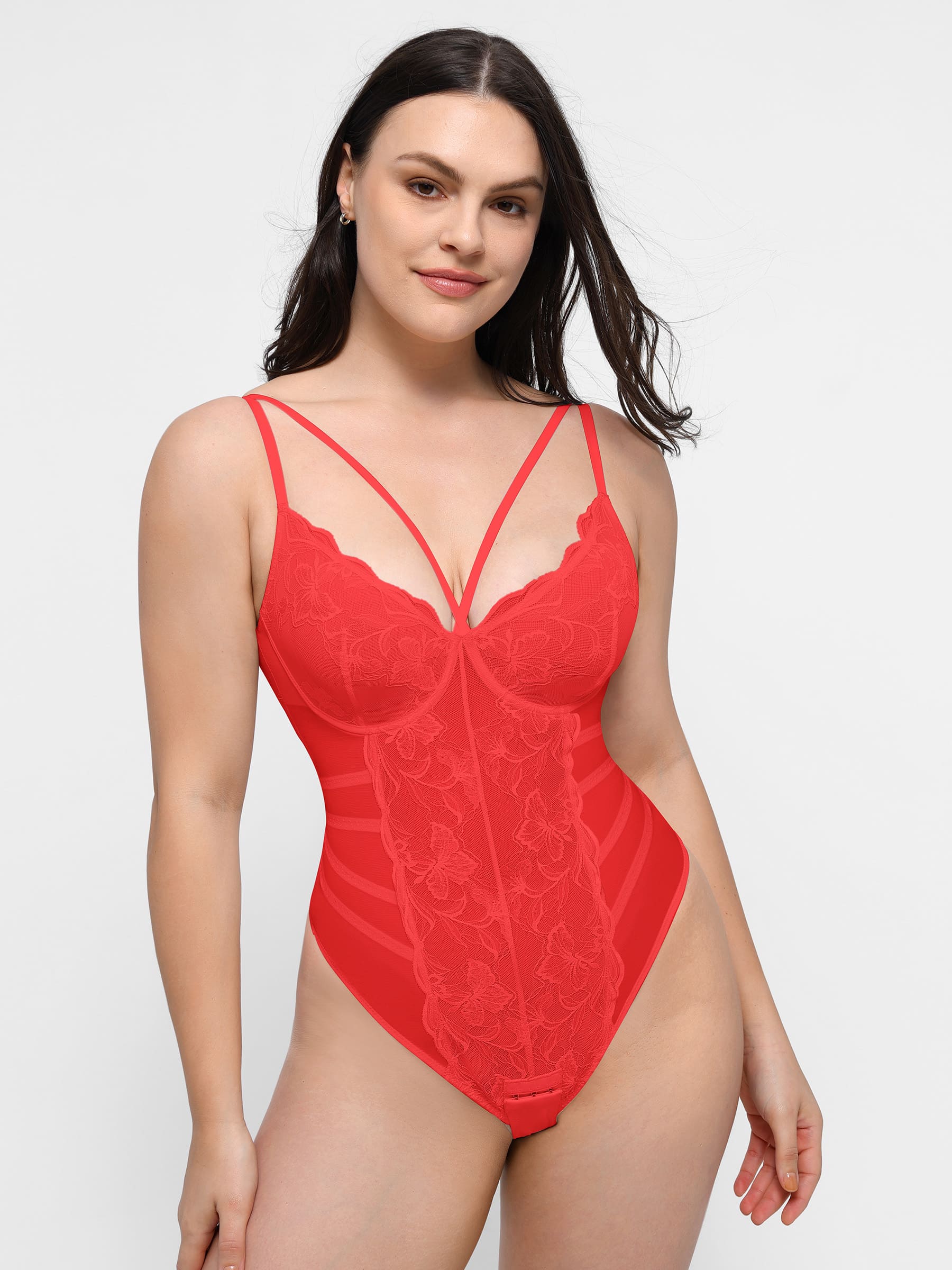 Feelingirl Lace Smooth Thong Shaping Bodysuit - Image 15