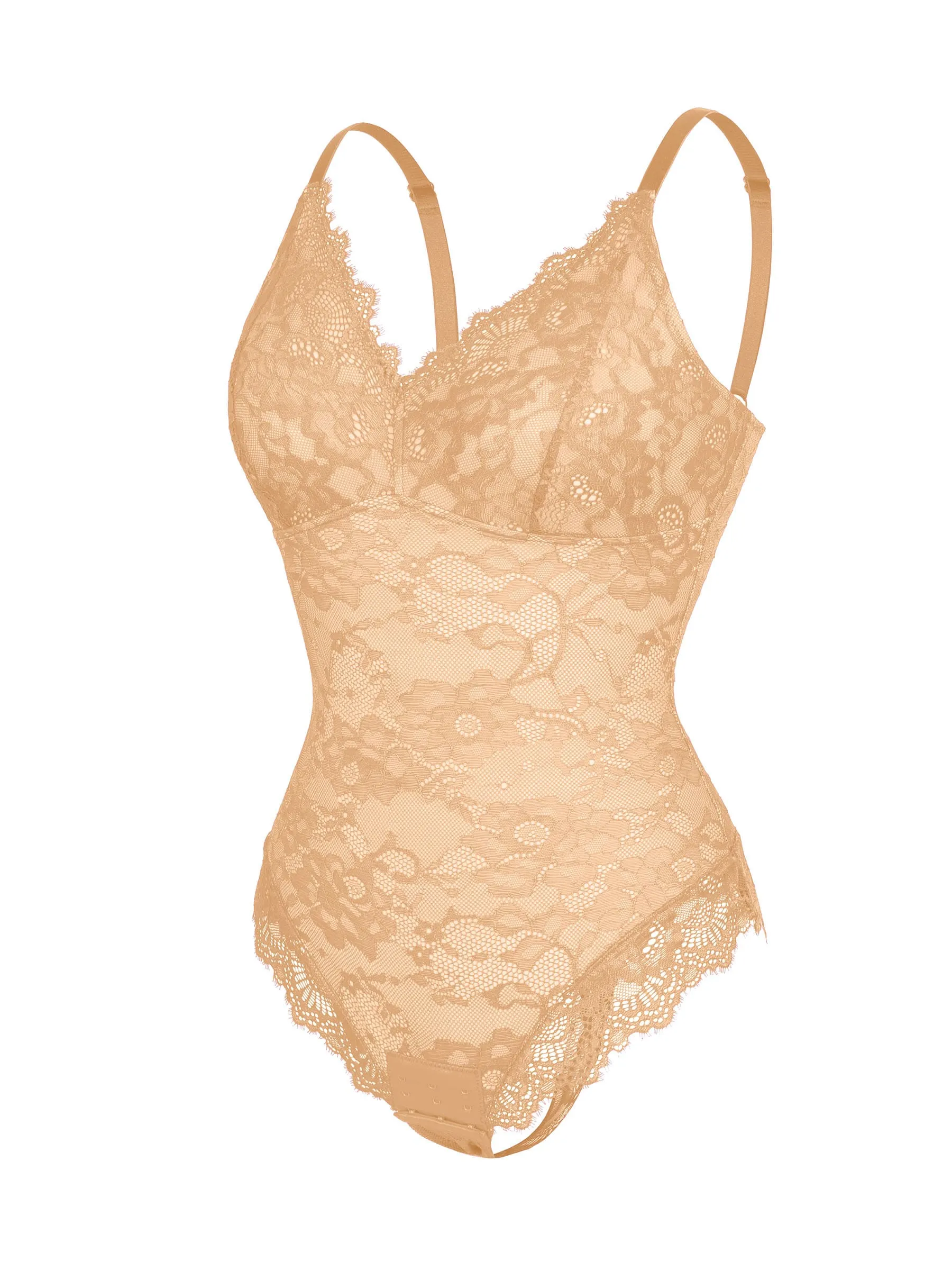 Feelingirl Lace V Neck Full Bodysuit Underwear - Image 70