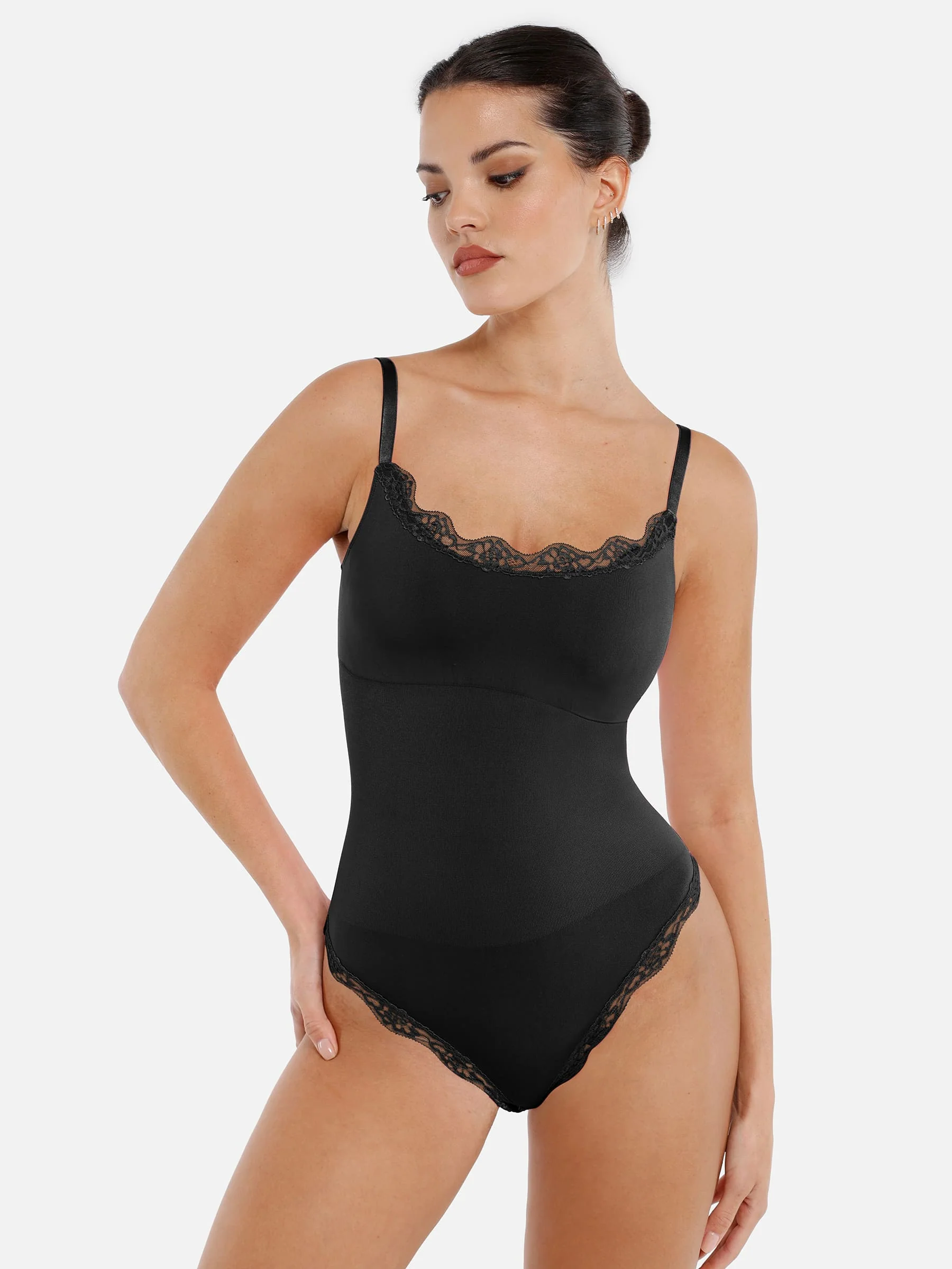 Feelingirl Lace Tight-Fit Seamless Thong Shapewear Bodysuit - Image 15