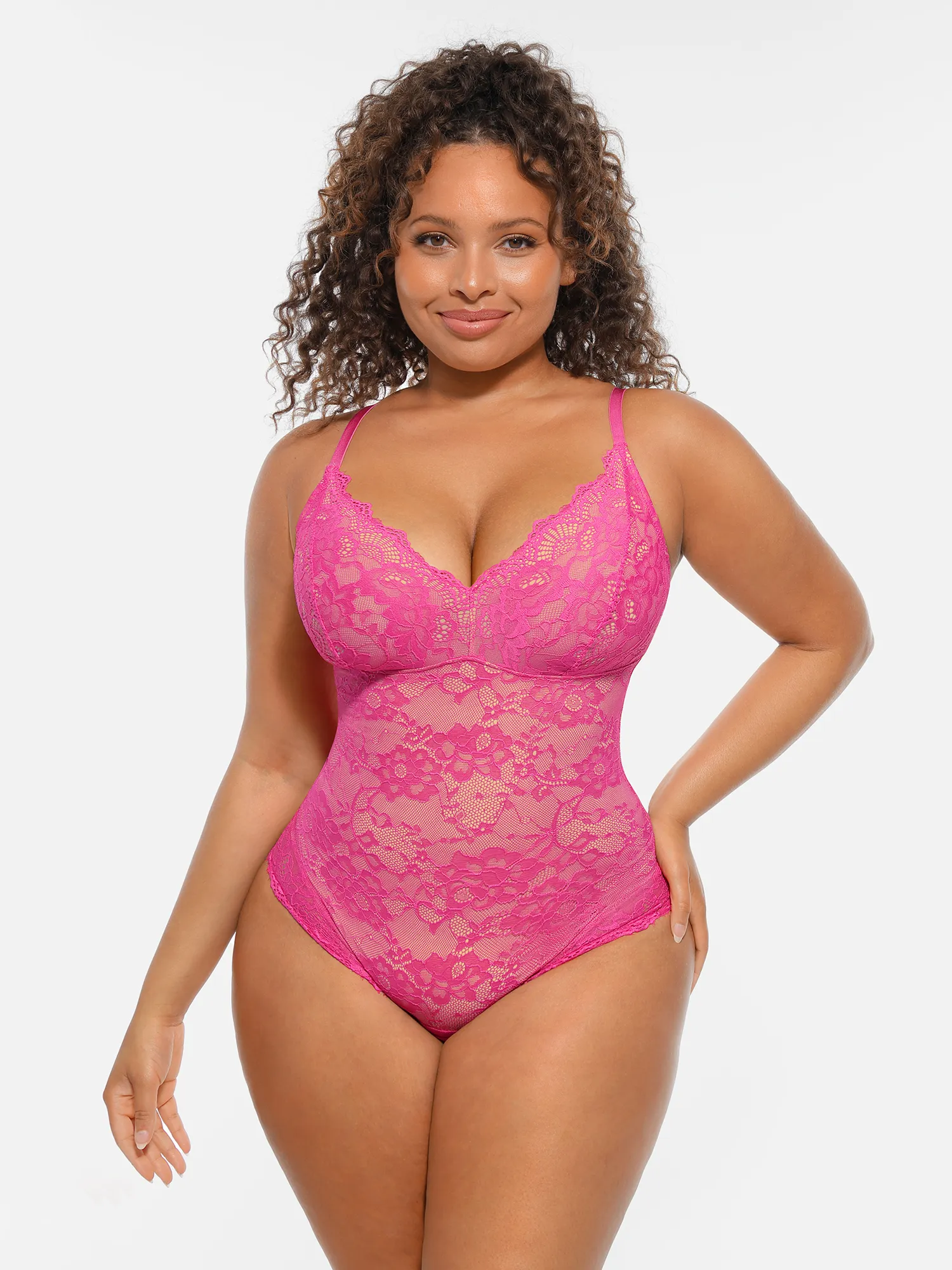 Feelingirl Lace V-Neck Full Body Underwear Bodysuit - Image 24