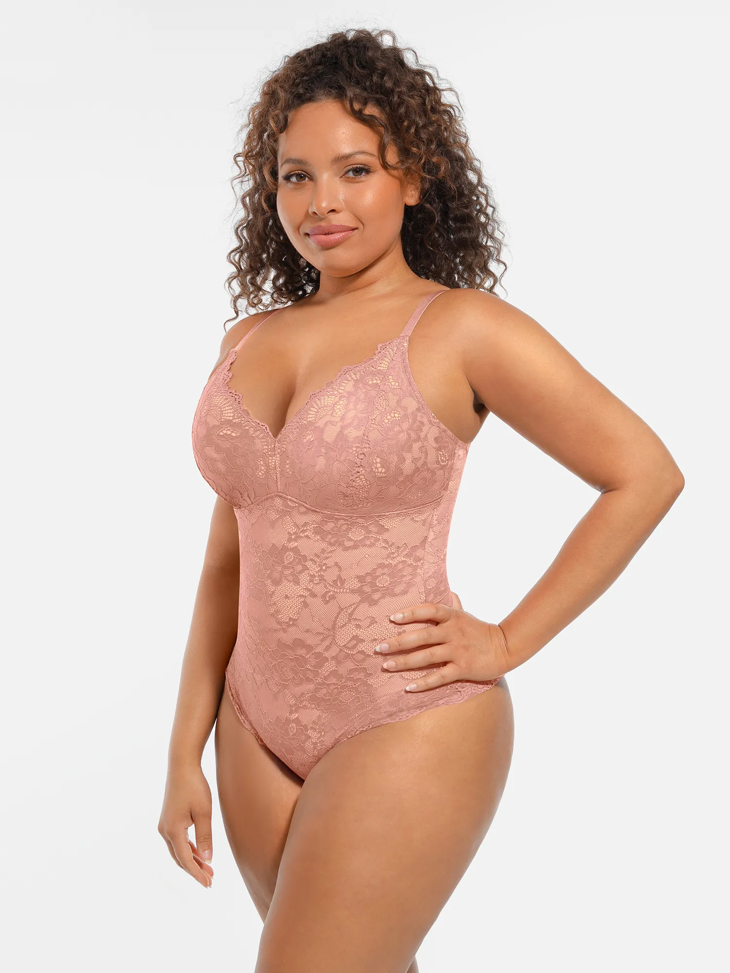 Feelingirl Lace V-Neck Full Body Underwear Bodysuit - Image 31
