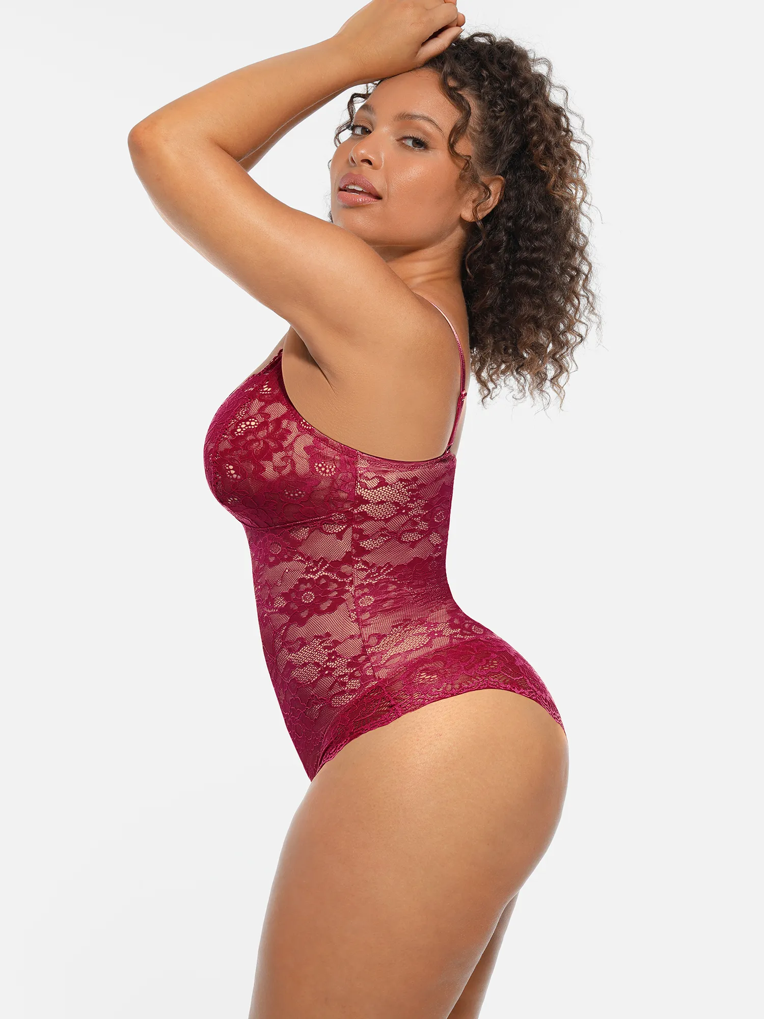 Feelingirl Lace V-Neck Full Body Underwear Bodysuit - Image 39