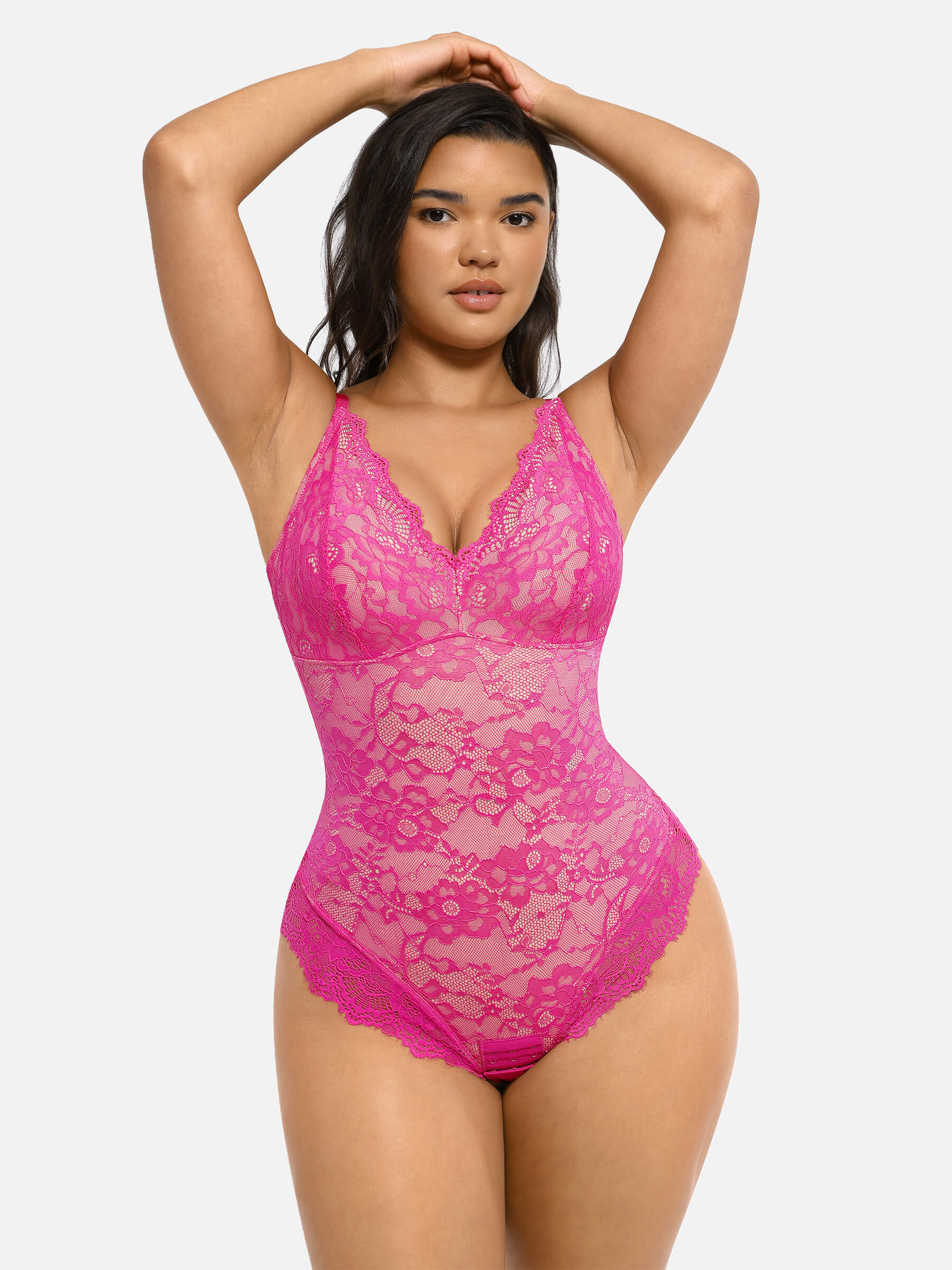 Feelingirl Lace V Neck Full Bodysuit - Image 31