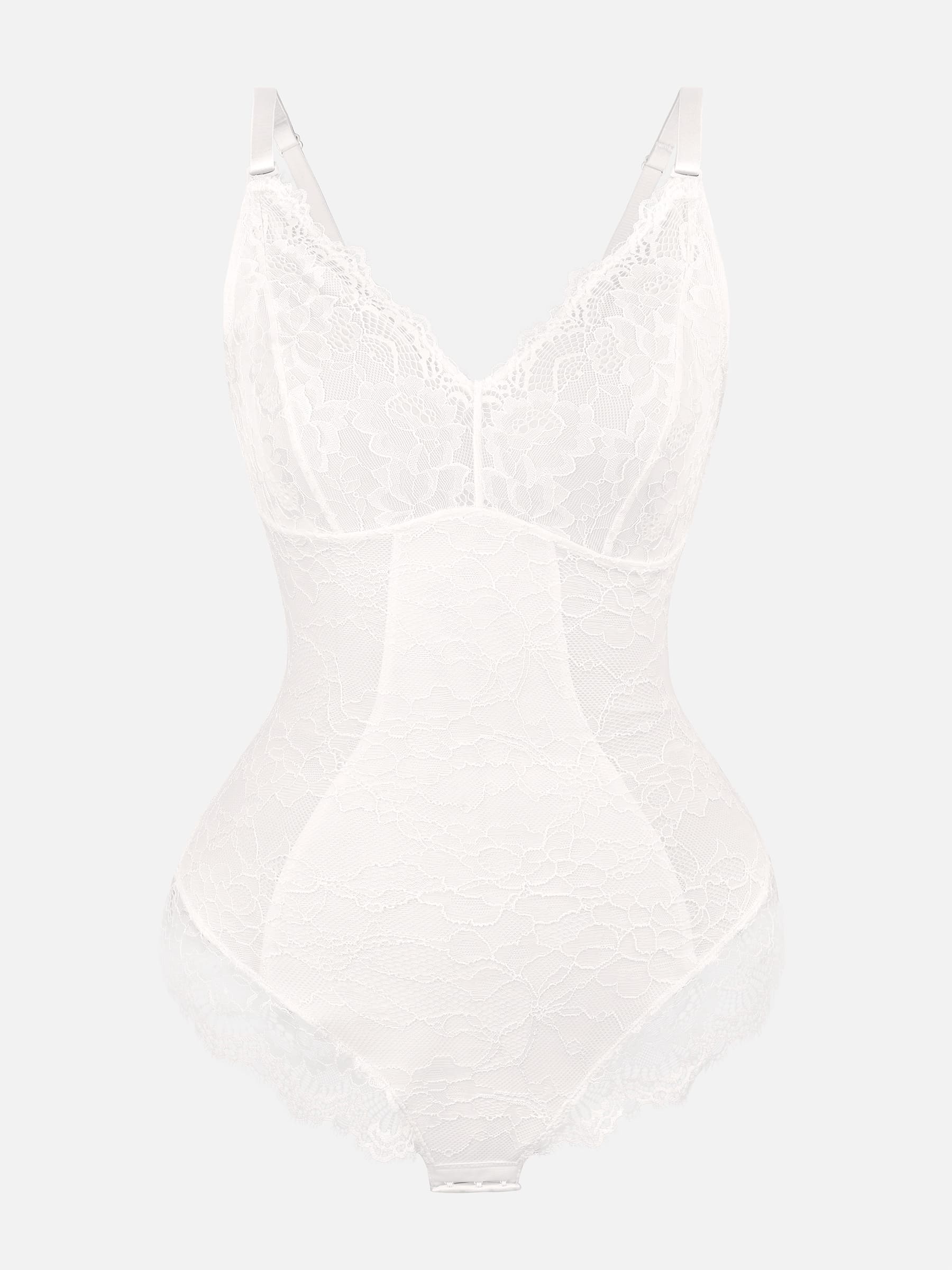 Feelingirl Lace V Neck Full Bodysuit - Image 42