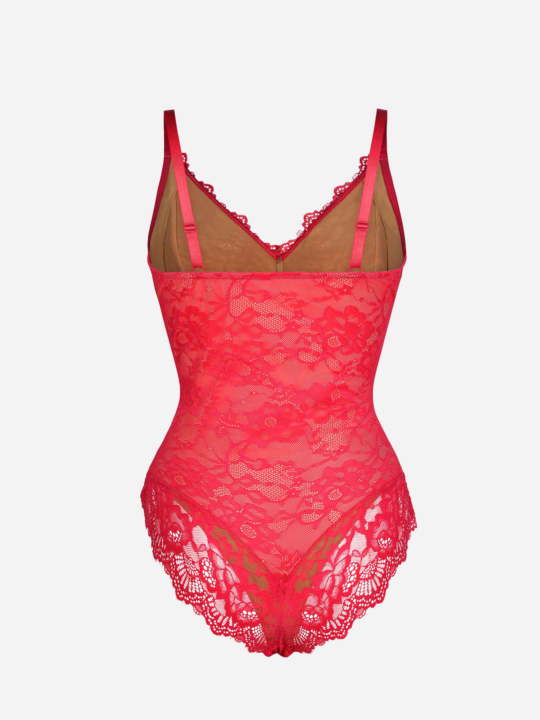 Feelingirl Lace V Neck Full Bodysuit - Image 14