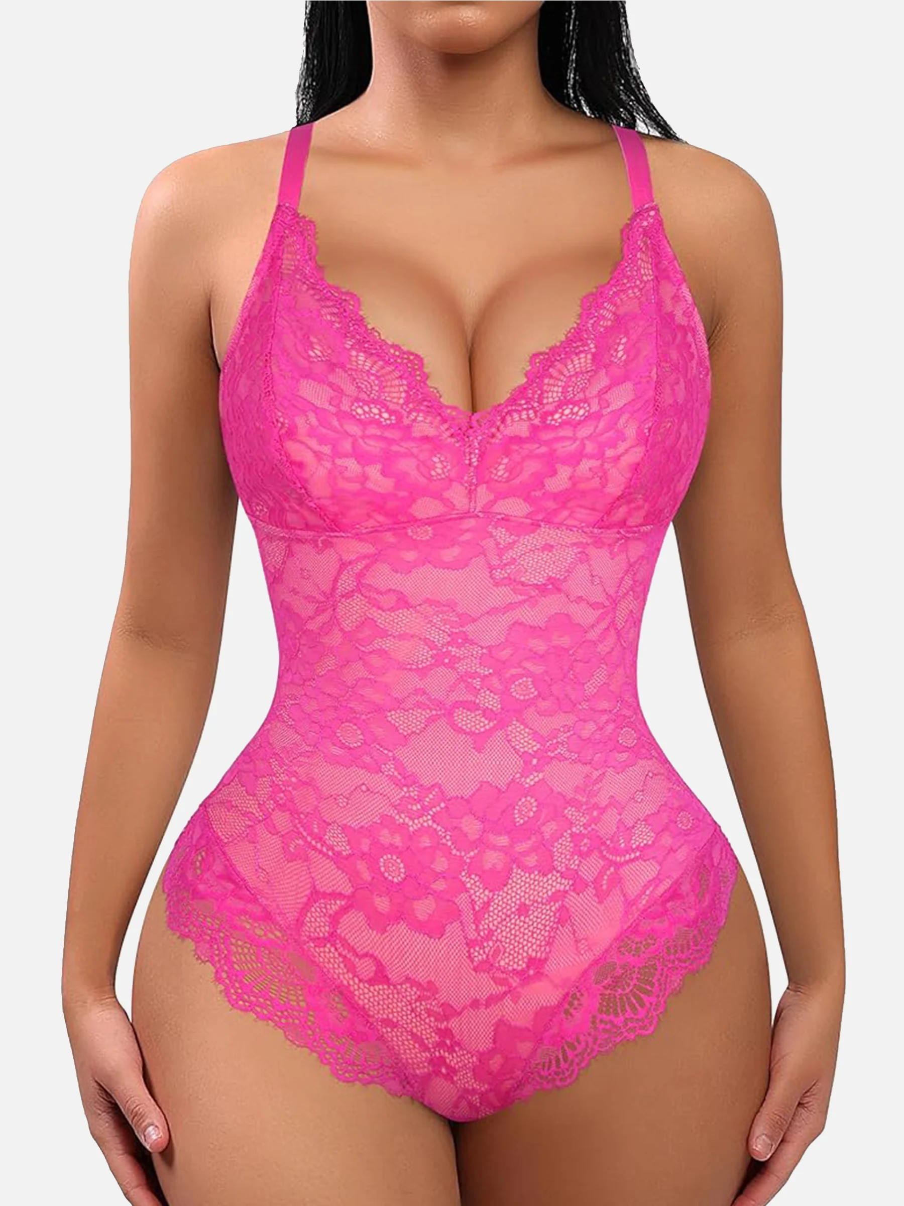 Feelingirl Lace V Neck Full Bodysuit Underwear [BOGO] - Image 22