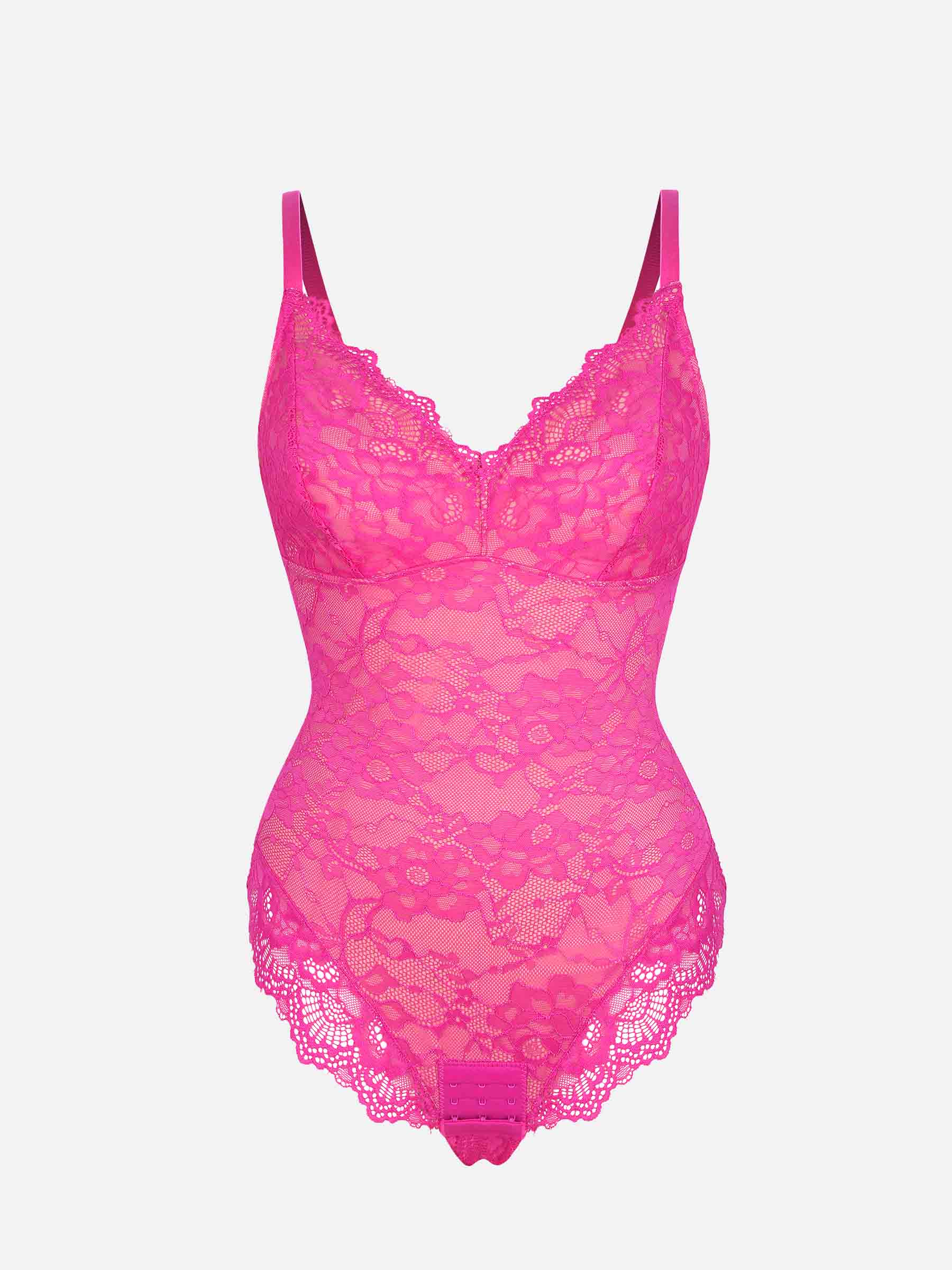 Feelingirl Lace V Neck Full Bodysuit - Image 35