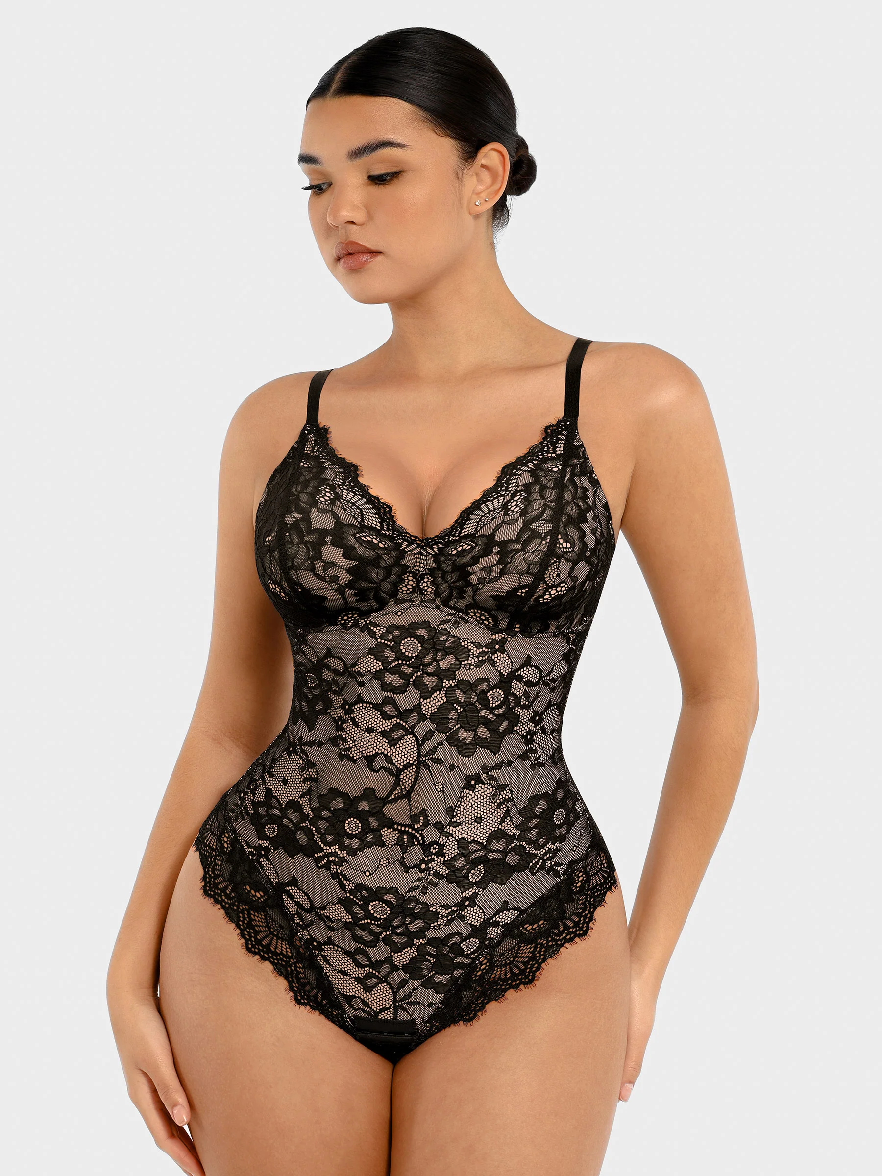 Feelingirl Lace V Neck Full Bodysuit Underwear [BOGO] - Image 3