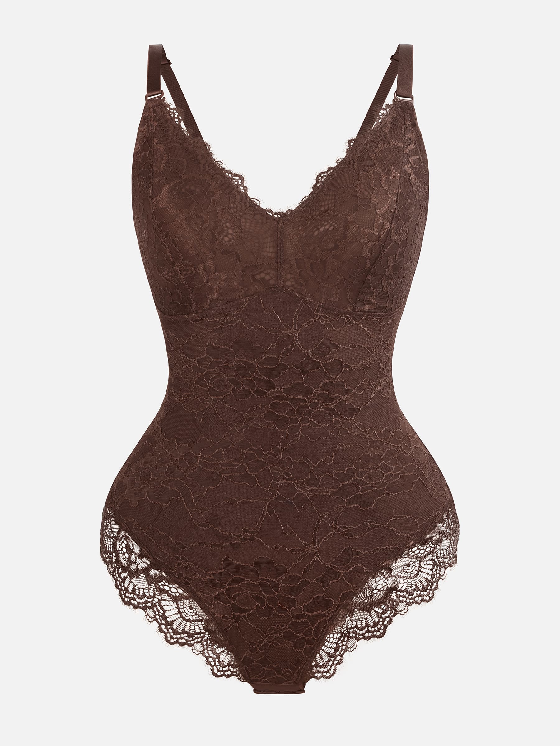 Feelingirl Lace V Neck Full Bodysuit - Image 28
