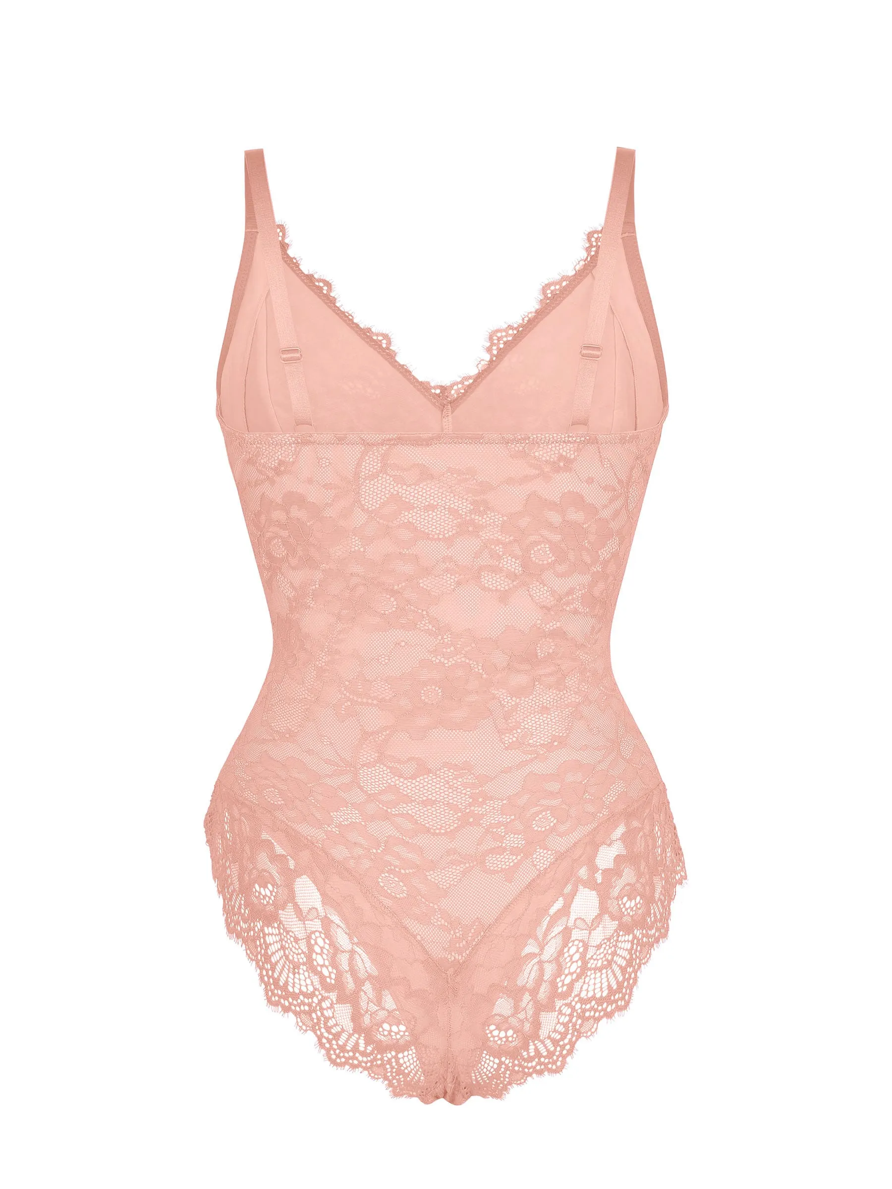 Feelingirl Lace V Neck Full Thong Bodysuit - Image 48
