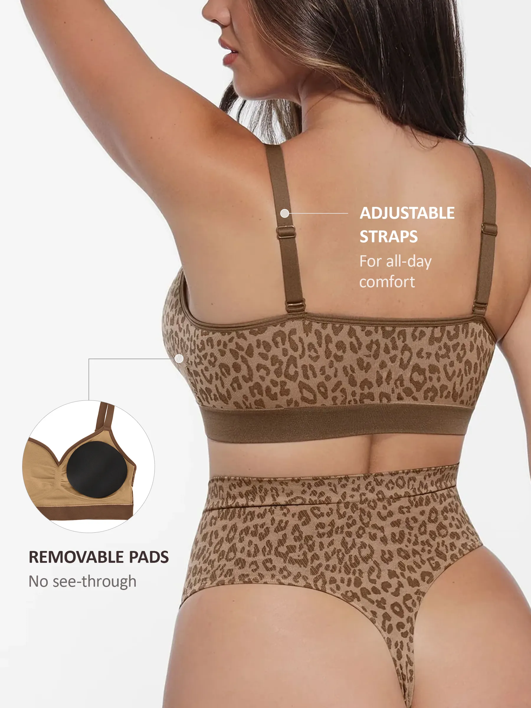 Feelingirl Leopard Print Wireless Bra & Panty - Image 4