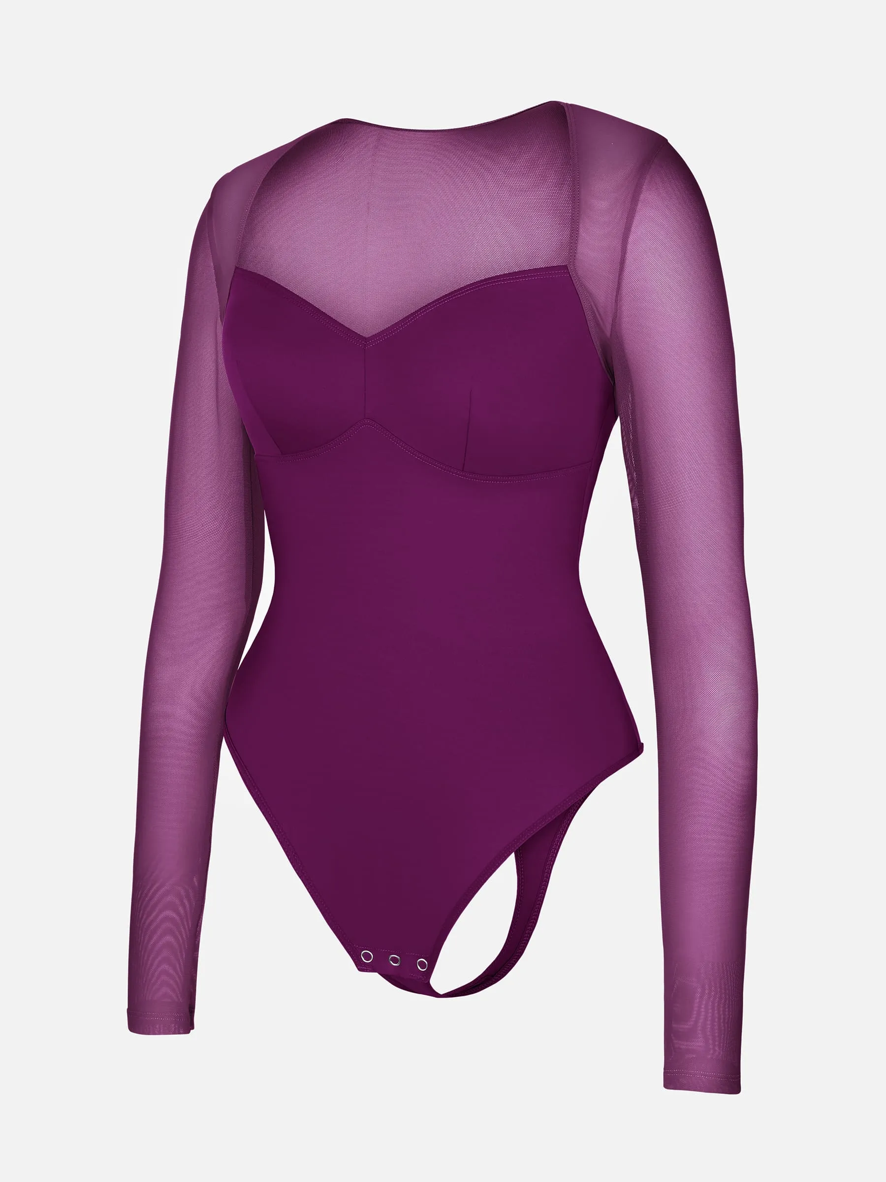 Feelingirl Mesh Panel V-Neck Bodysuit - Image 29