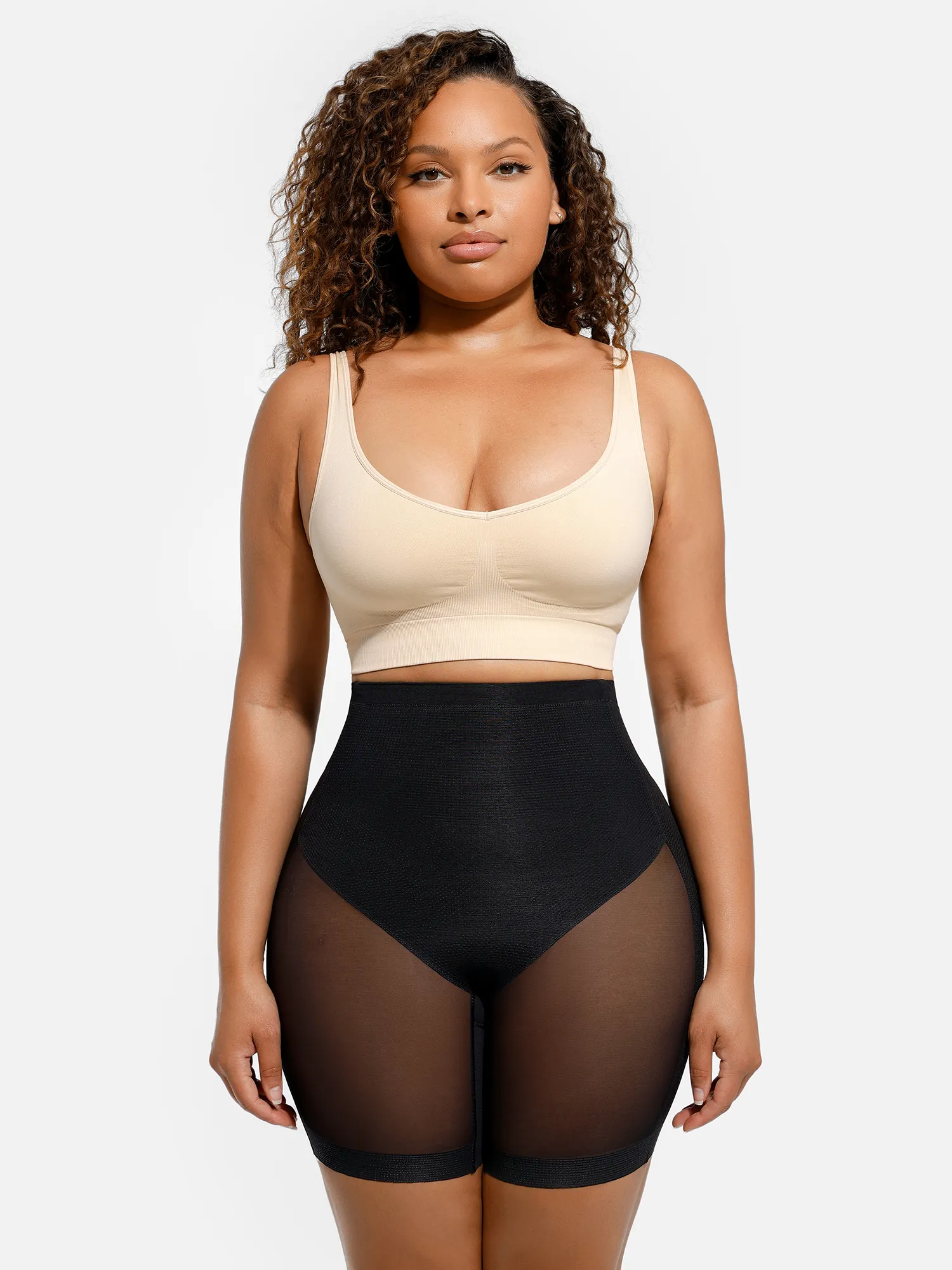 Feelingirl Mesh Tummy Control Bodysuit & Shorts Set - Image 5