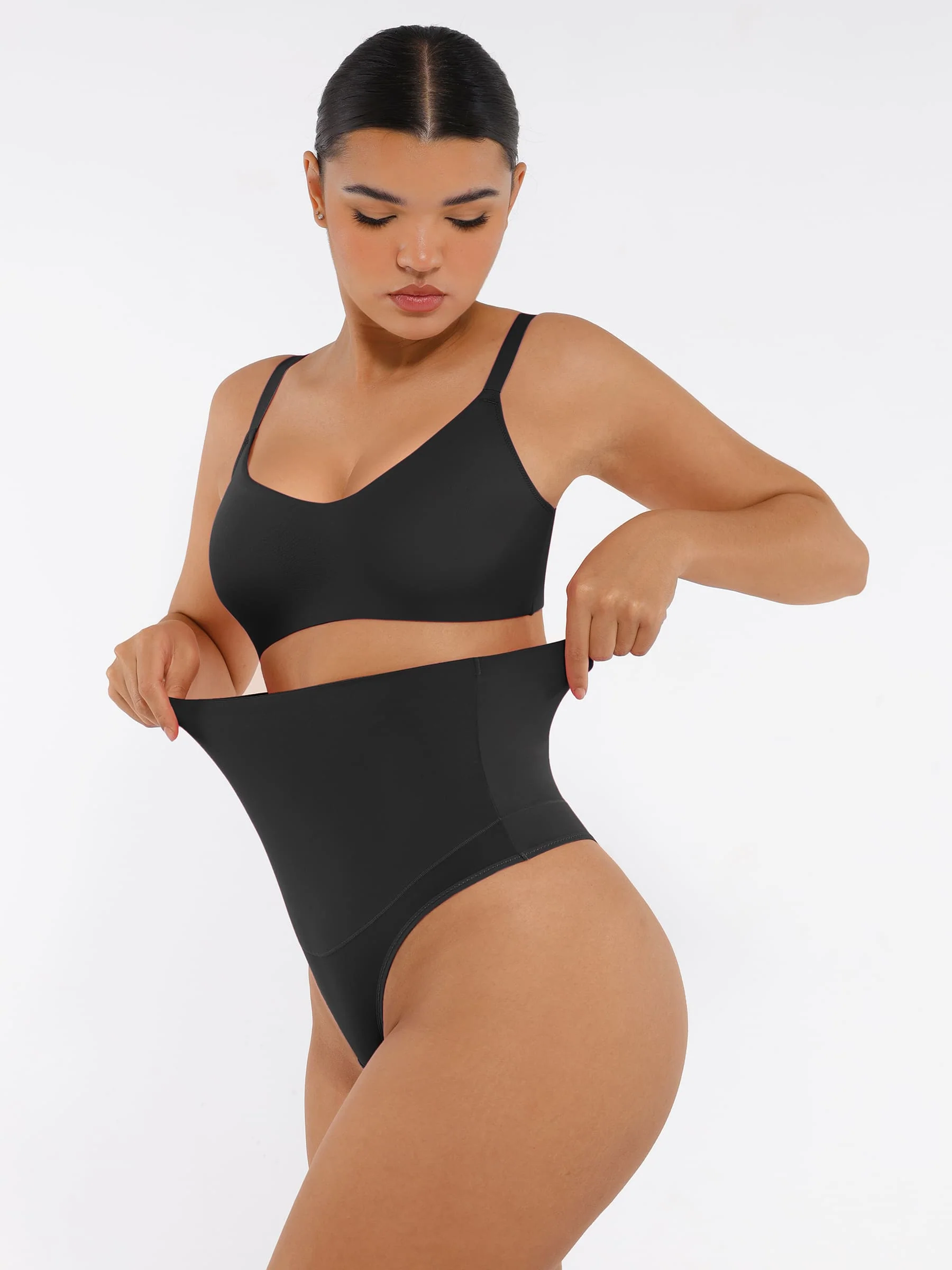 Feelingirl Mid-Waisted Thong Tummy Control Shaper Panties - Image 28