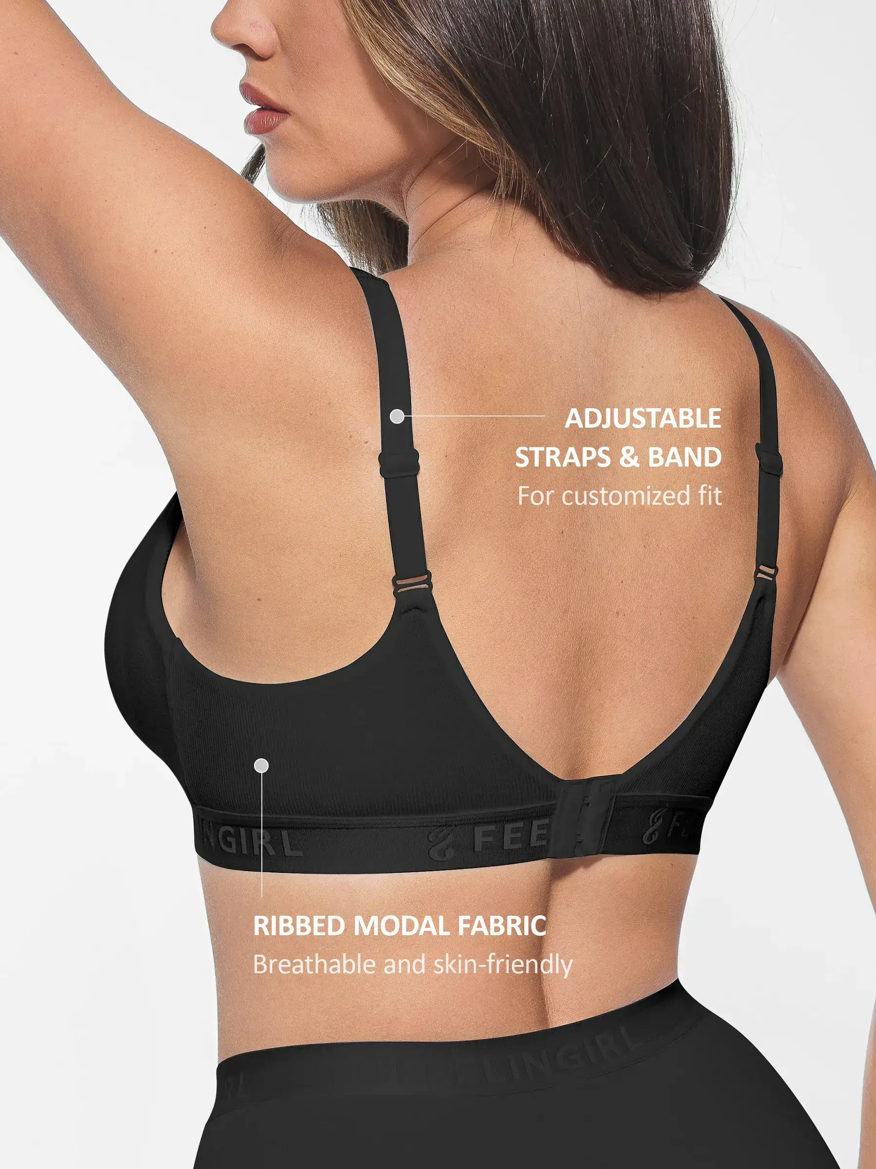 Feelingirl FeelCozy™ No Underwire Light Support Modal Bra - Image 11