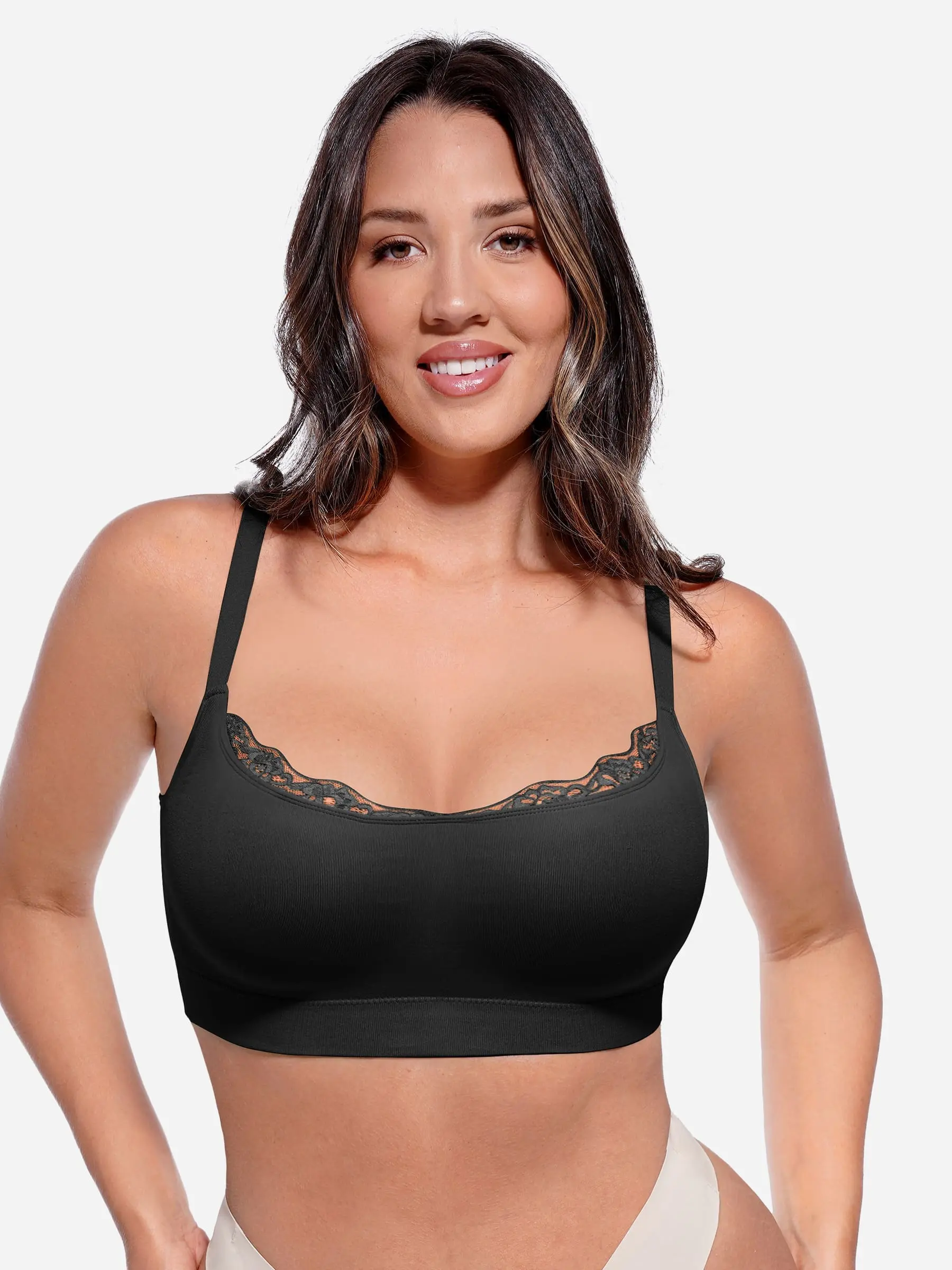 Feelingirl No Underwire Seamless Lace Everyday Bra - Image 8