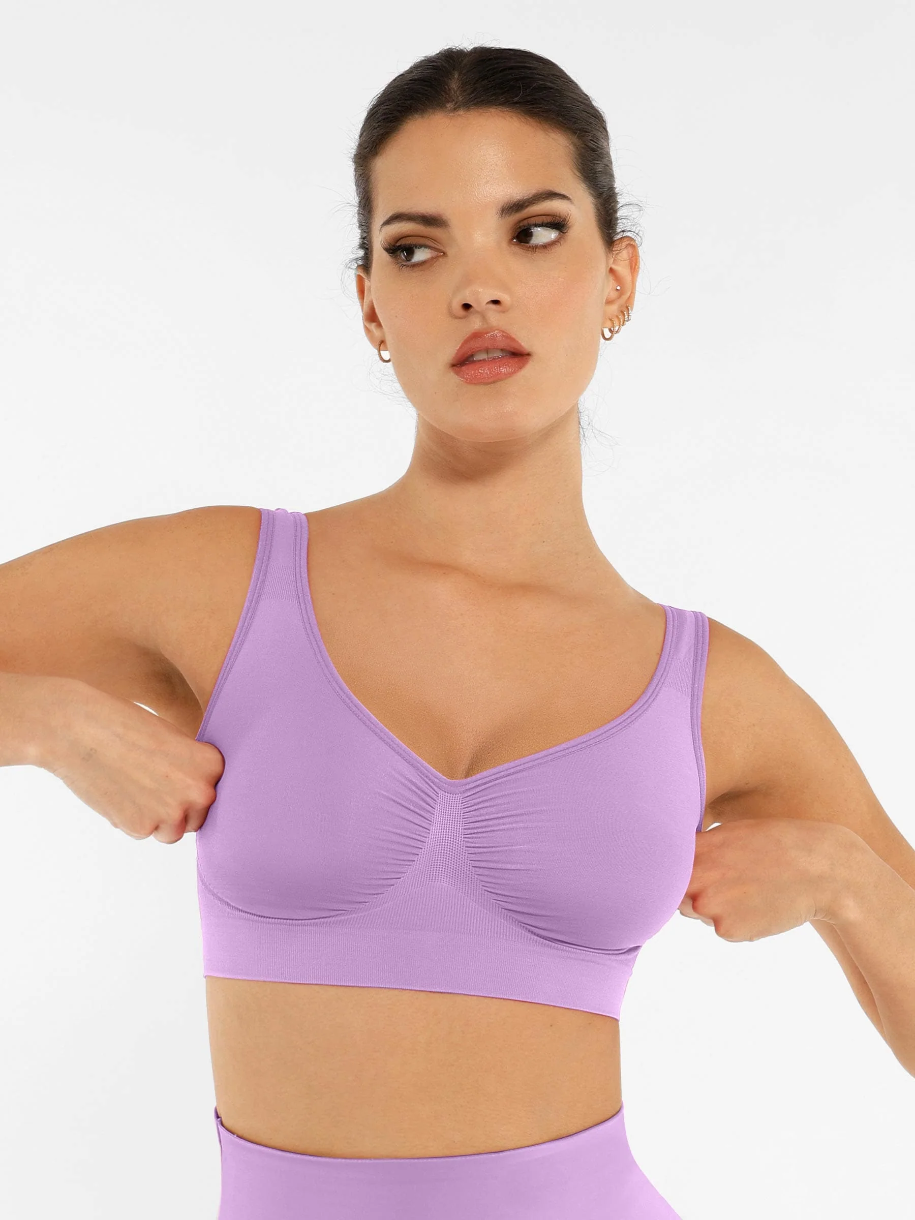 Feelingirl No Underwire Wide Straps Everyday Bra - Image 103