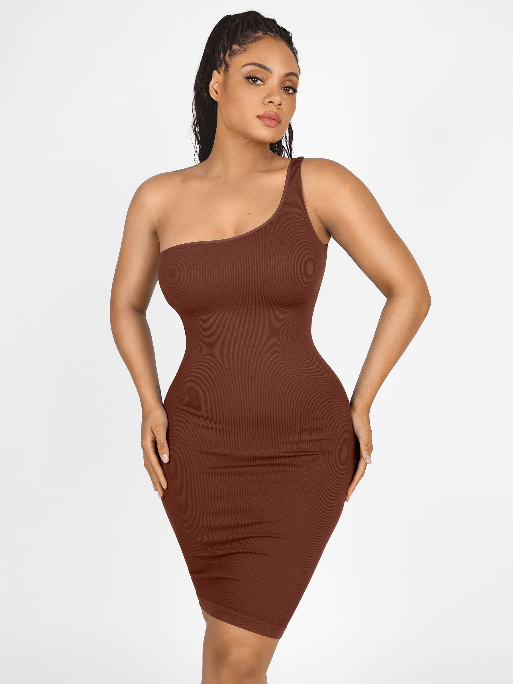 Feelingirl One-Shoulder Shaper Dress with Built-In Bra - Image 17