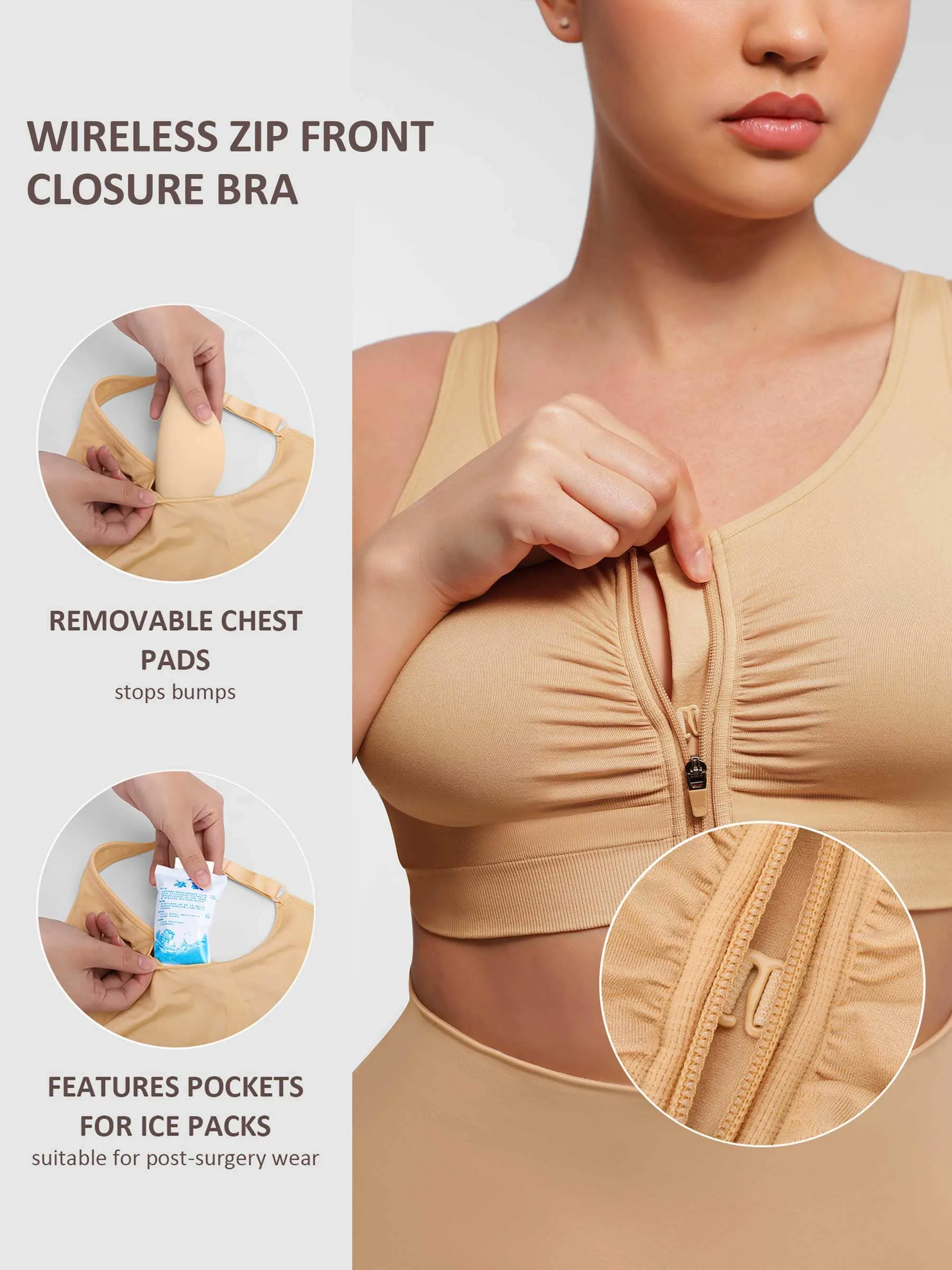 Feelingirl Seamless Front-Opening Zipper Bra - Image 15