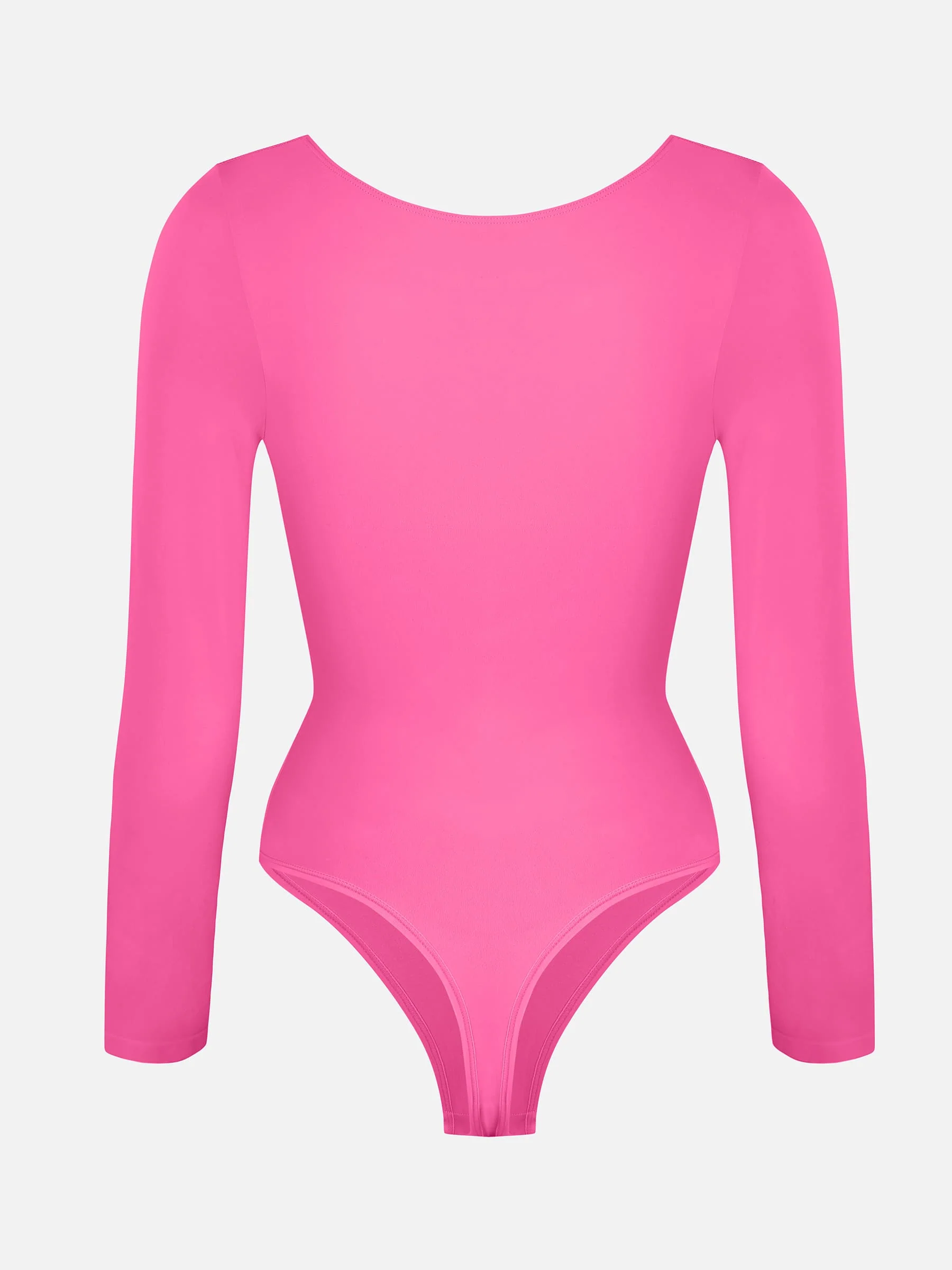 Feelingirl Seamless Long Sleeve Chest Support Tummy Control Thong Bodysuit - Image 54
