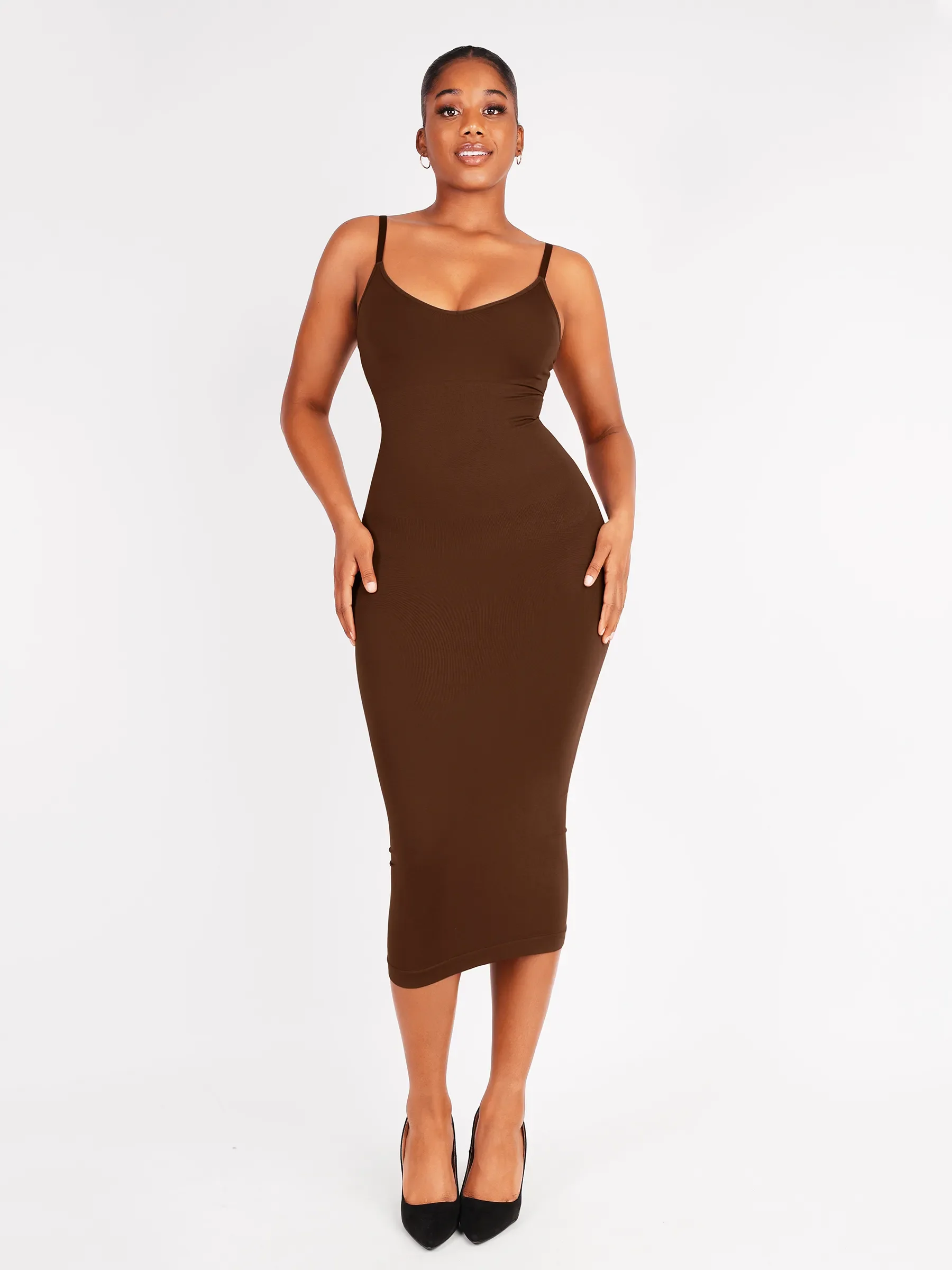 Feelingirl Seamless Midi Body Shaper Dress - Image 29