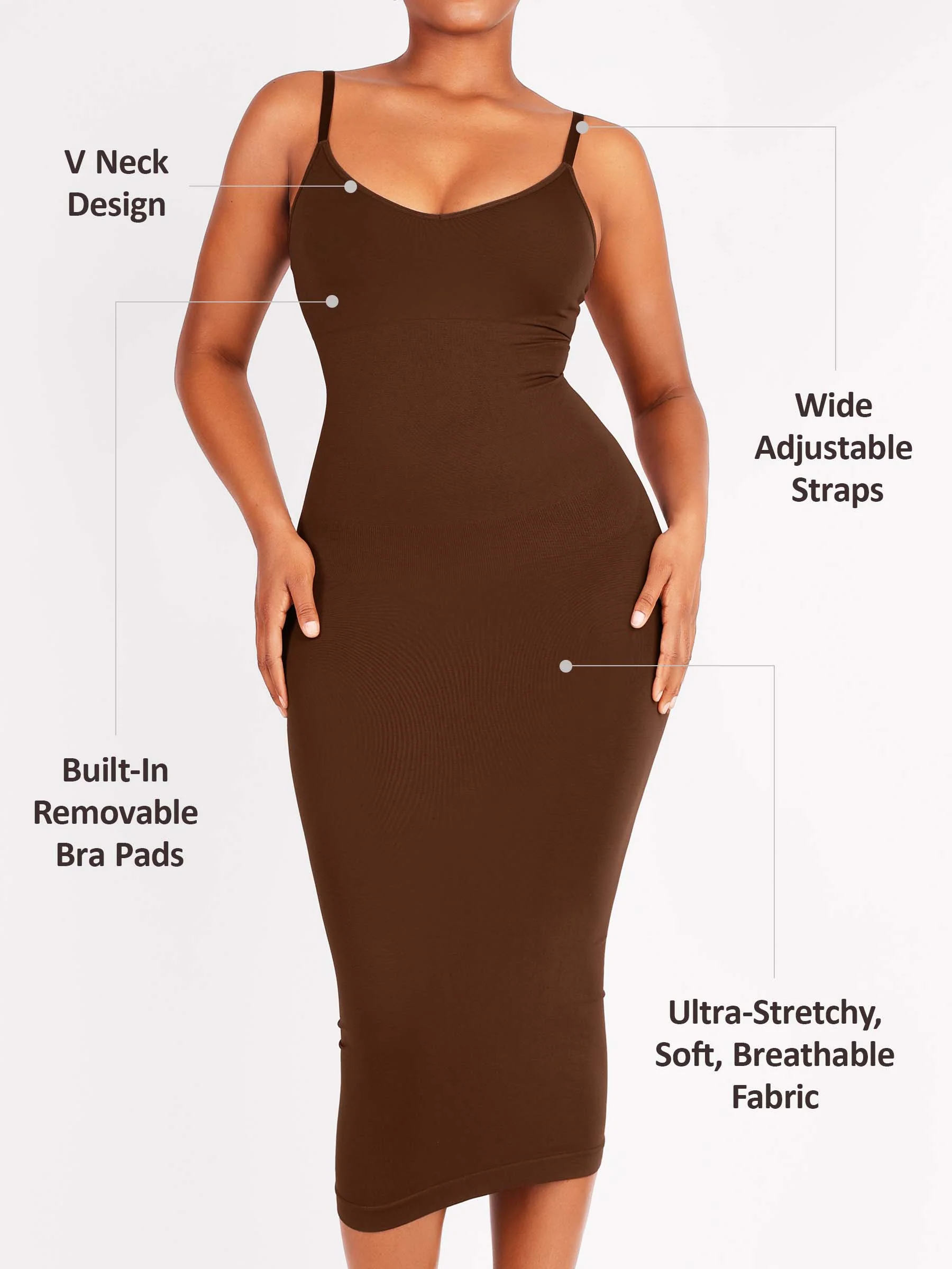 Feelingirl Seamless Midi Body Shaper Dress [BOGO] - Image 22