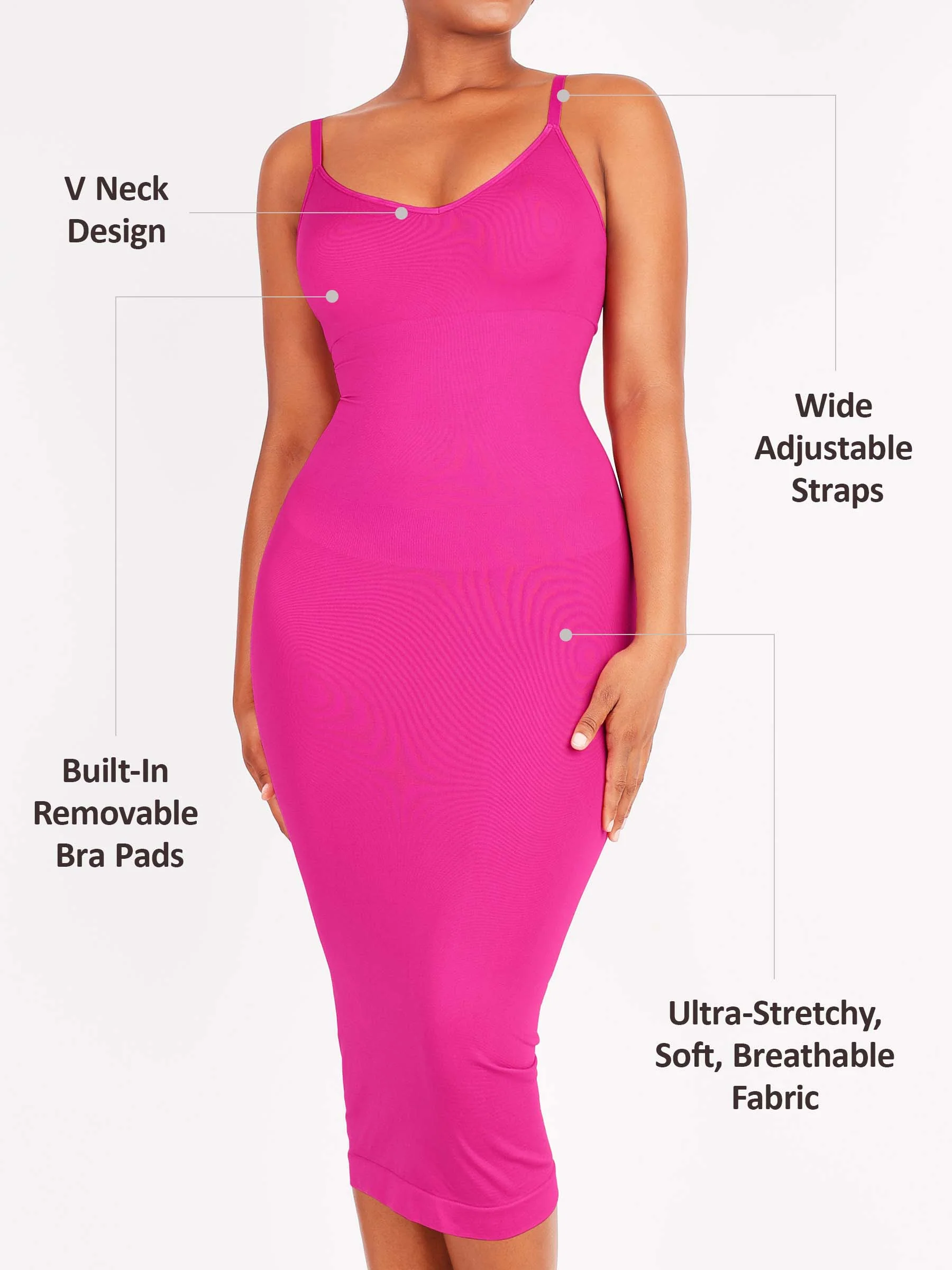 Feelingirl Seamless Midi Body Shaper Dress [BOGO] - Image 30