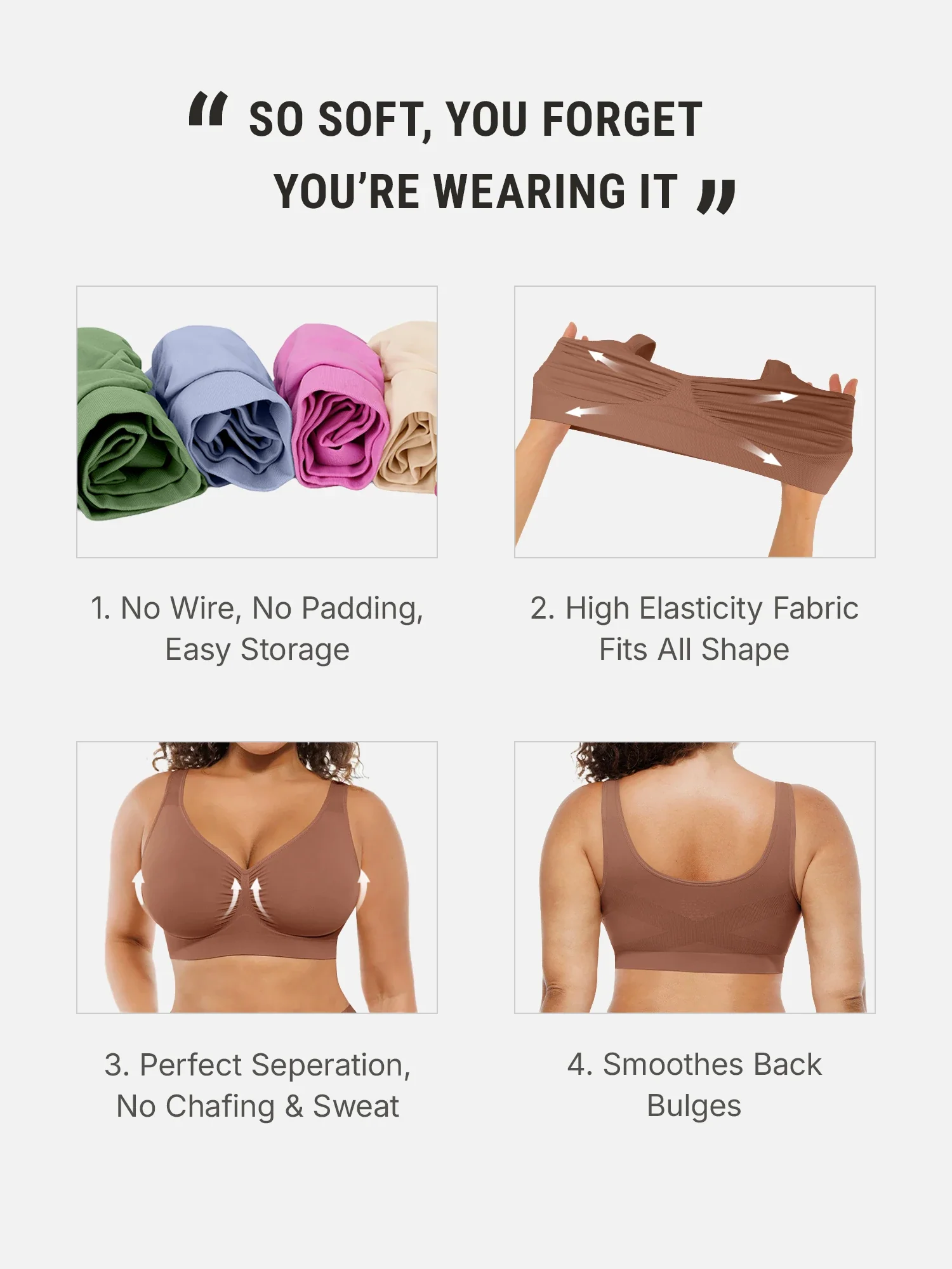 Feelingirl Seamless No Underwire Full Coverage Bra - Image 33