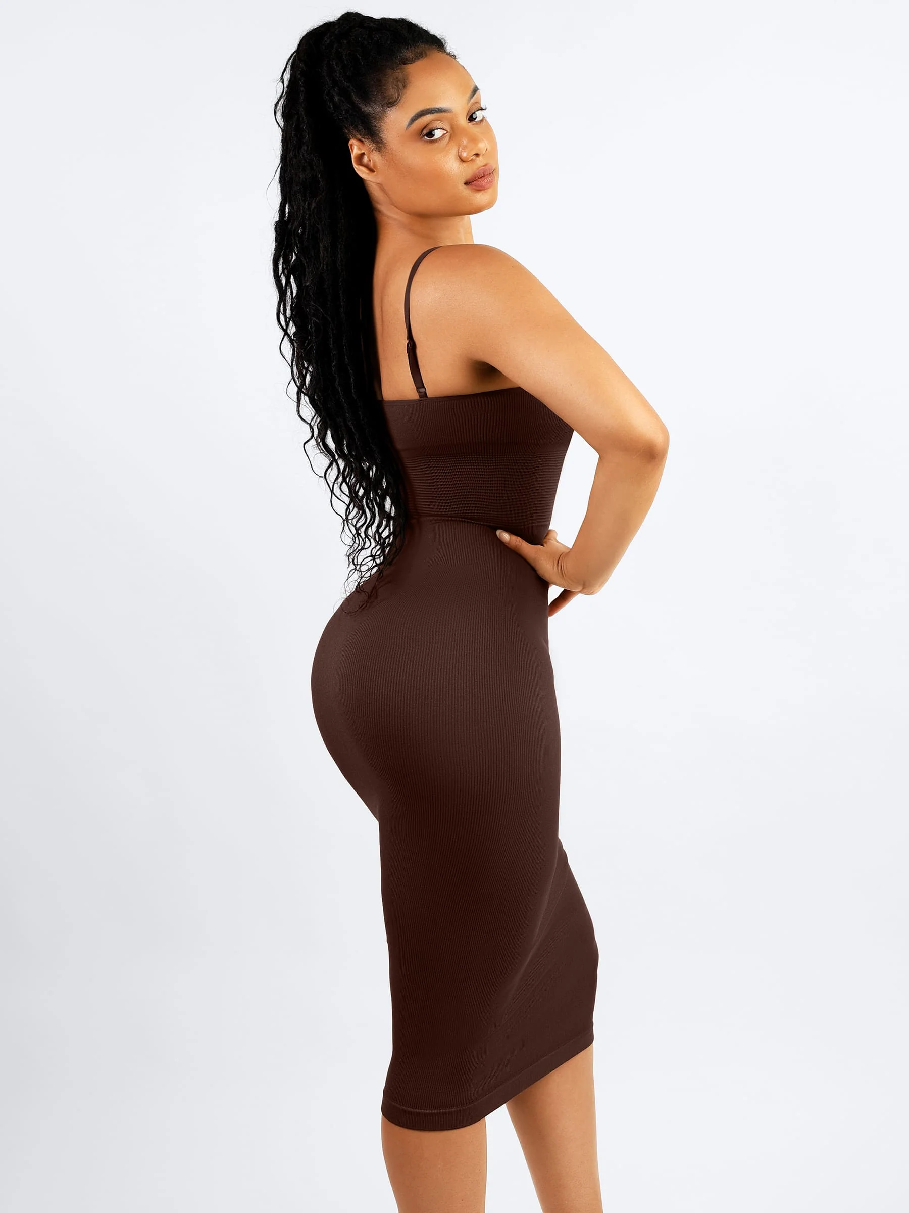 Feelingirl Seamless Shaping Slip Dress with Built-In Bra and Adjustable Straps - Image 12