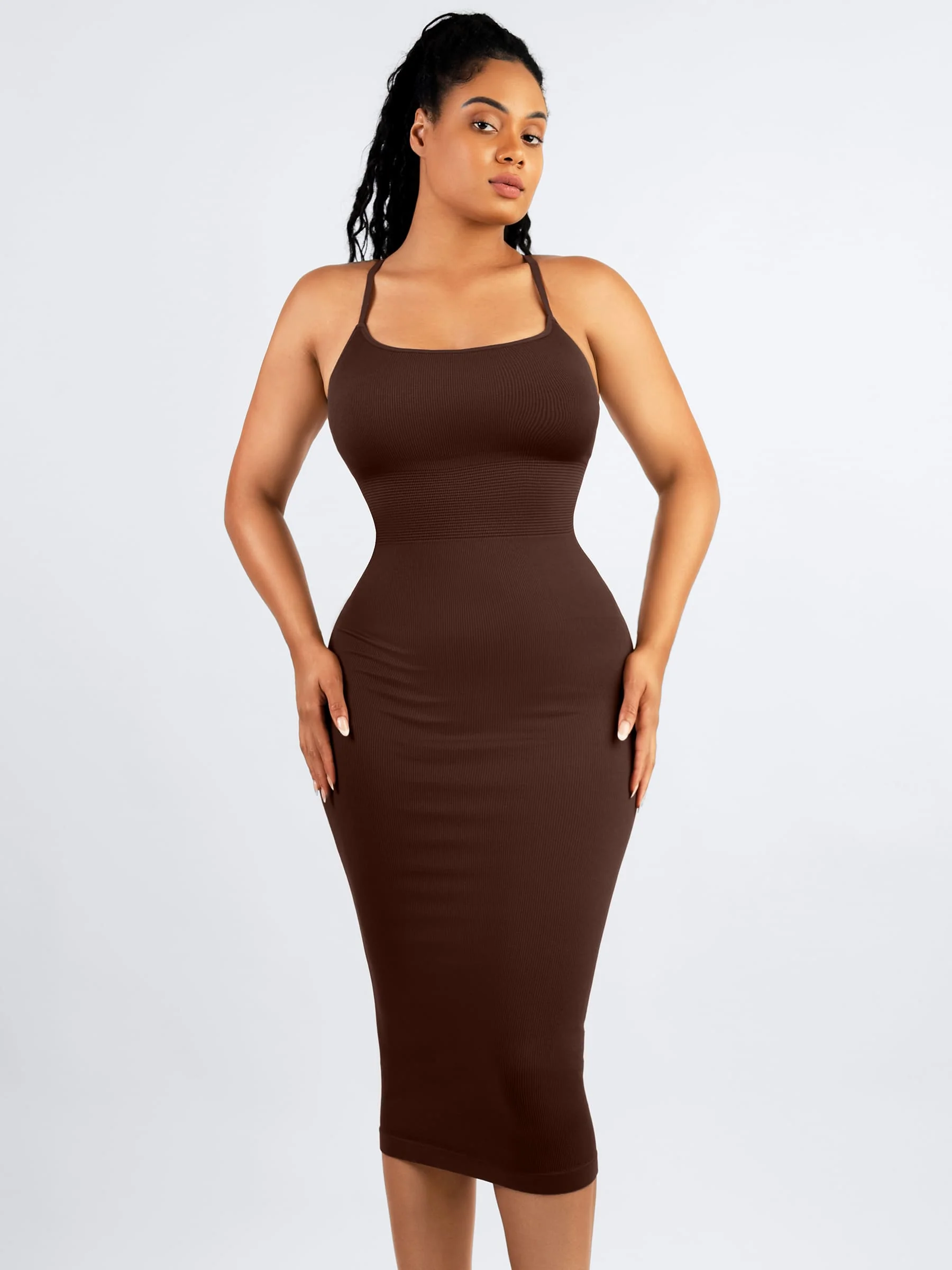 Feelingirl Seamless Shaping Slip Dress with Built-In Bra and Adjustable Straps - Image 13
