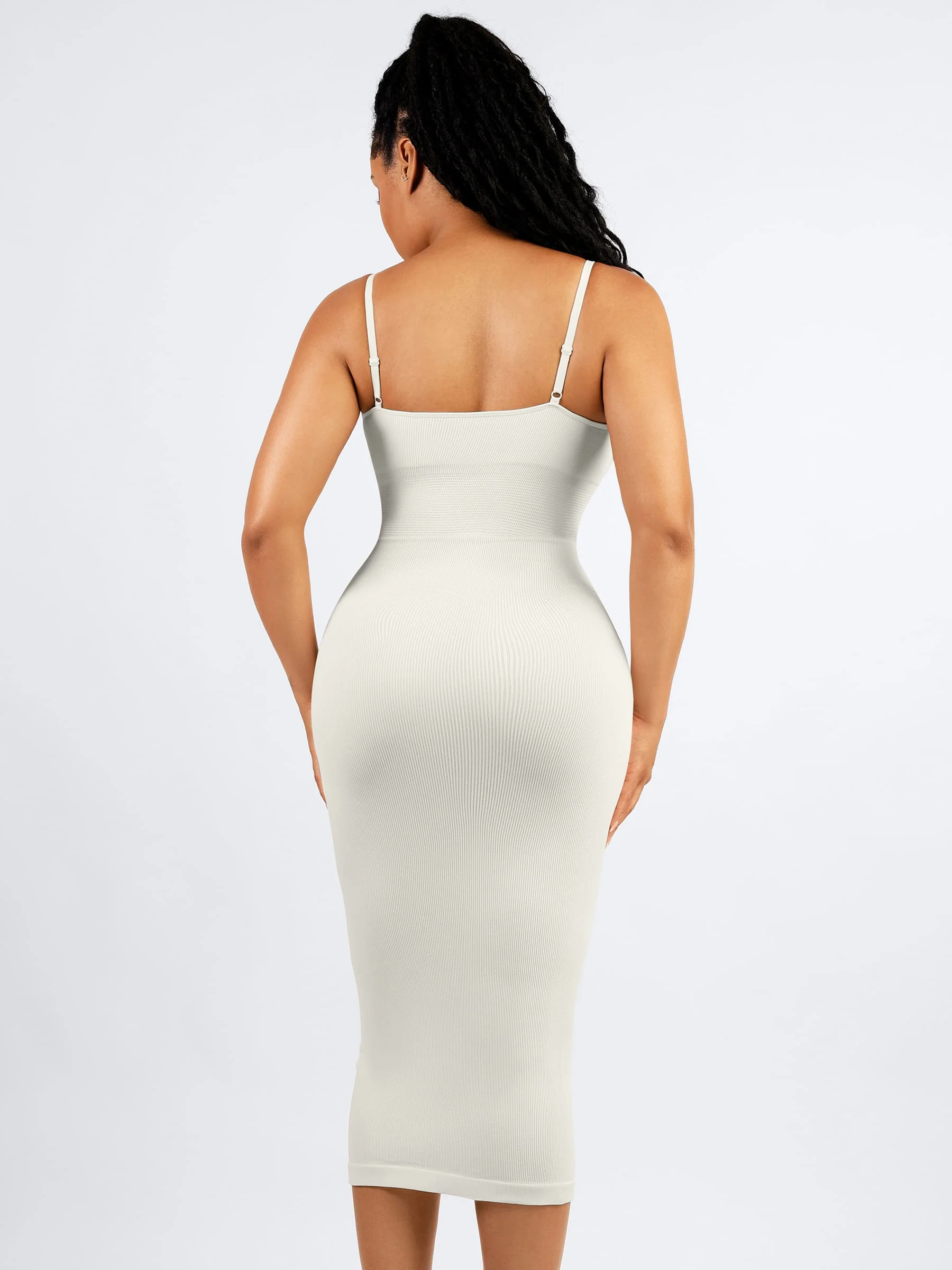 Feelingirl Seamless Shaping Slip Dress with Built-In Bra and Adjustable Straps - Image 3
