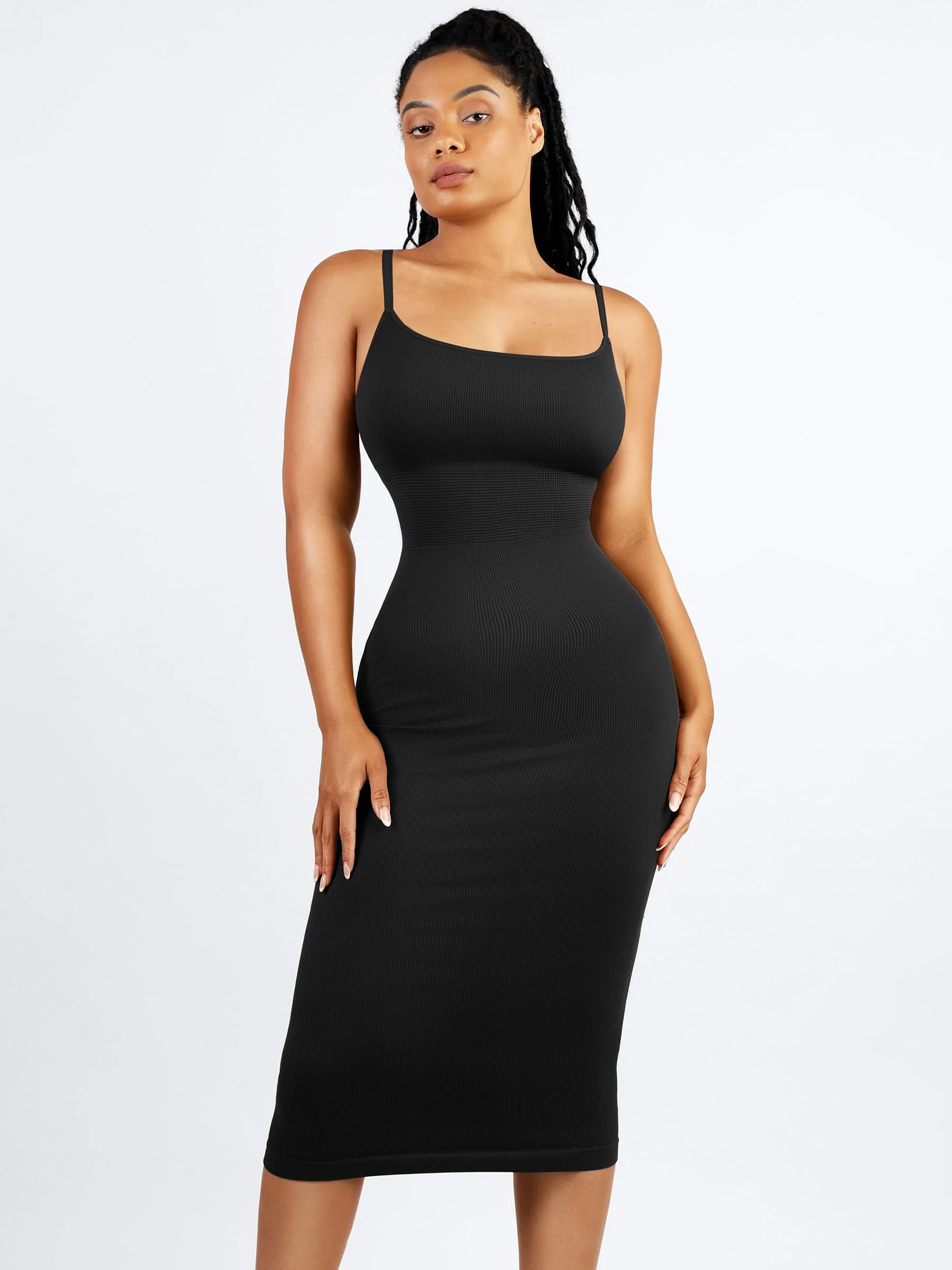 Feelingirl Seamless Shaping Slip Dress with Built-In Bra and Adjustable Straps - Image 6