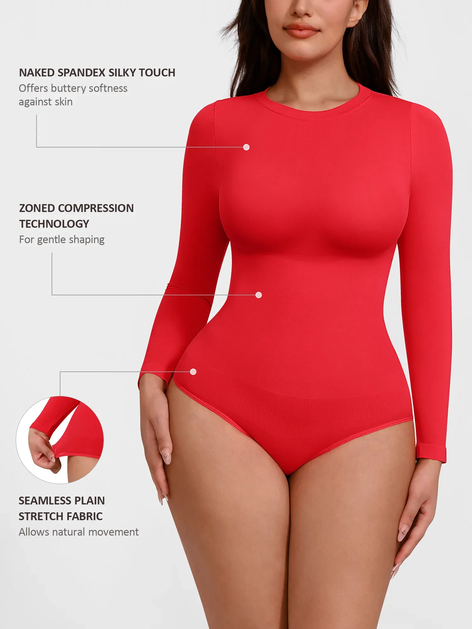Feelingirl Seamless Crew Neck Bodysuit - Image 68