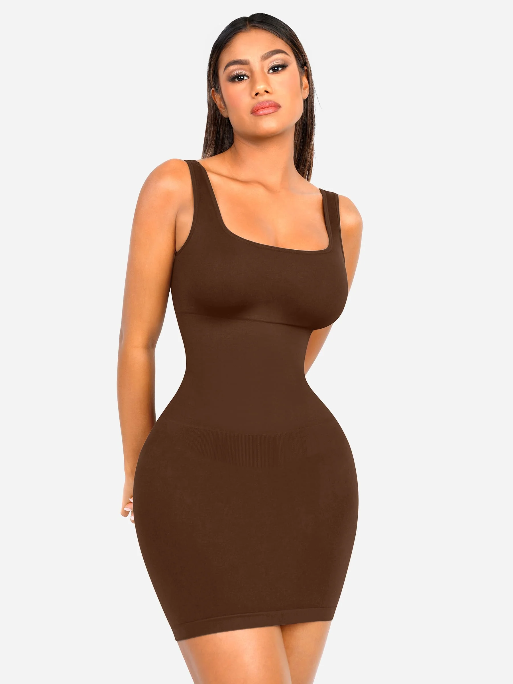 Feelingirl Seamless Square Neck Shaping Dress - Image 29