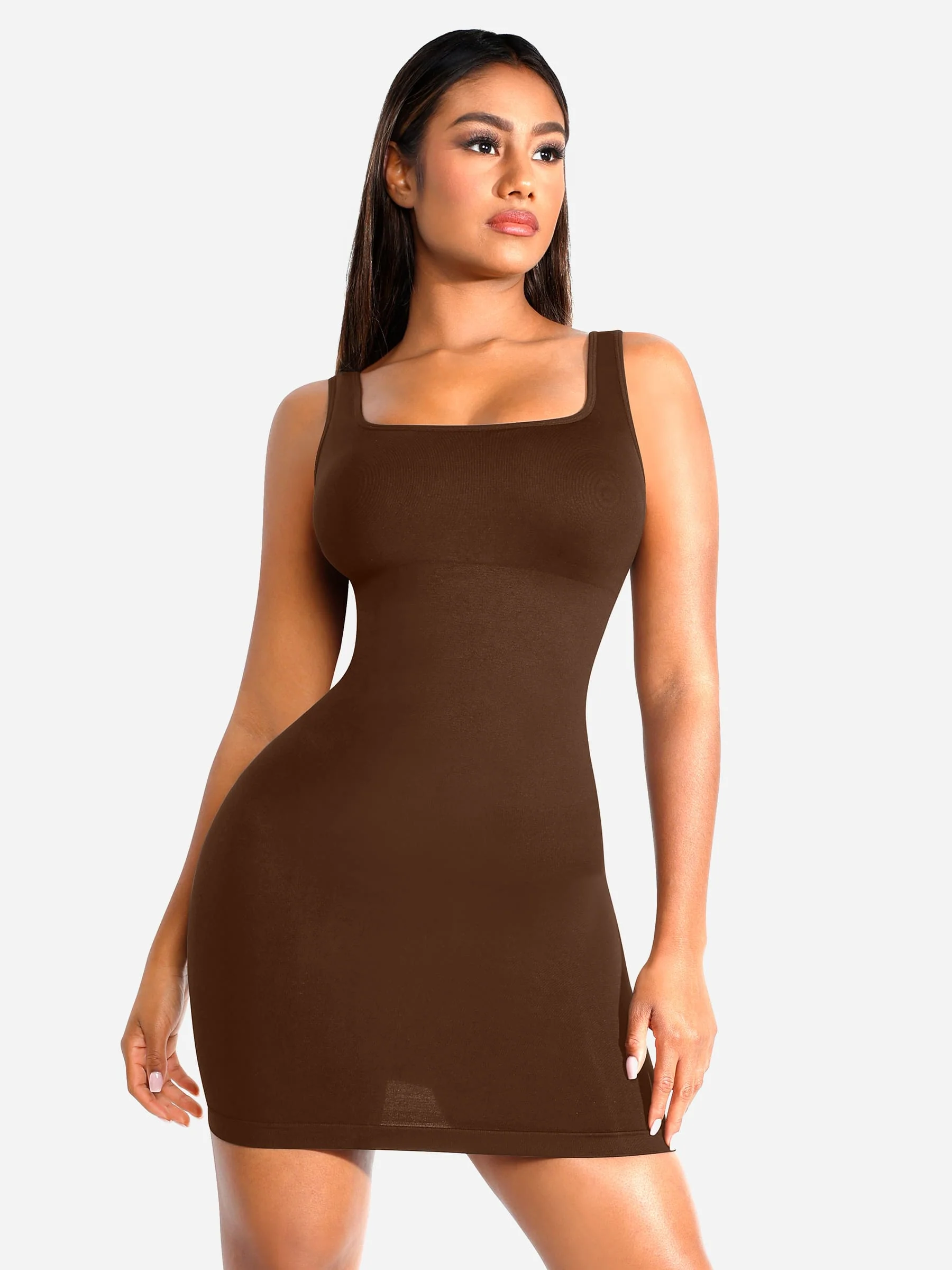 Feelingirl Seamless Square Neck Shaping Dress - Image 31