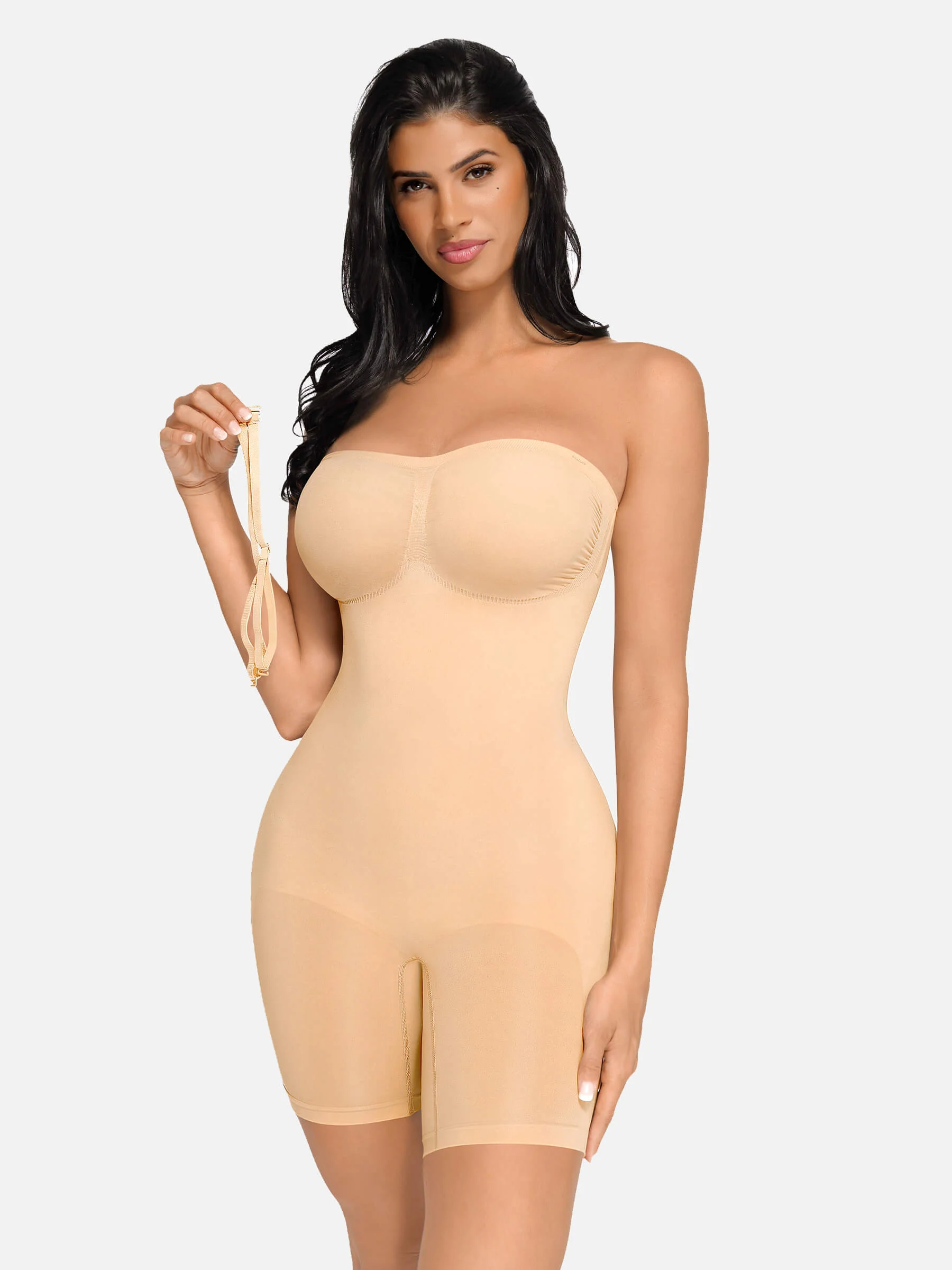 Feelingirl Seamless Strapless Bodysuit with Removable Straps - Image 46