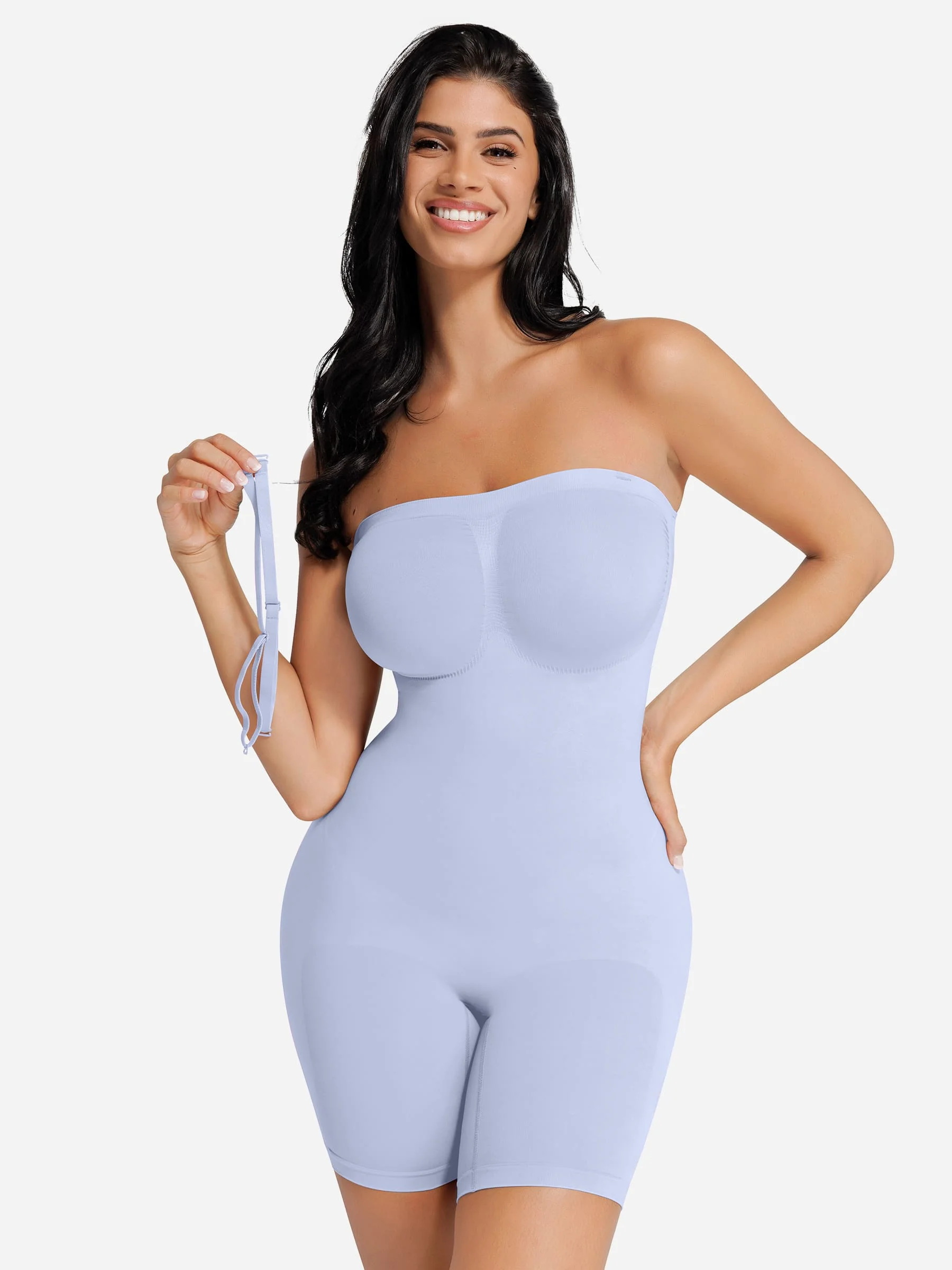 Feelingirl Seamless Strapless Bodysuit with Removable Straps - Image 96