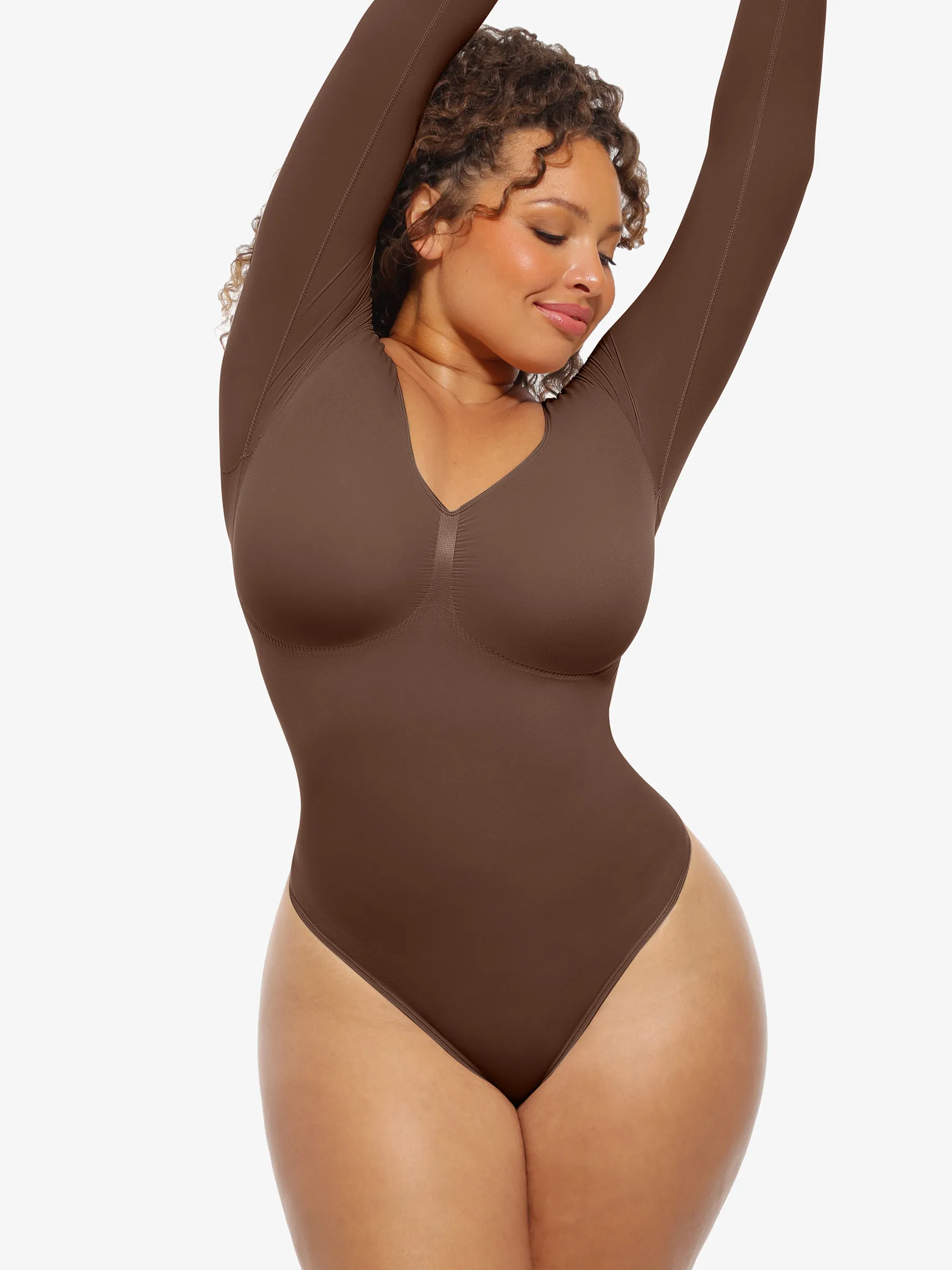 Feelingirl Seamless Supportive Long Sleeve Tummy Control Bodysuit - Image 11