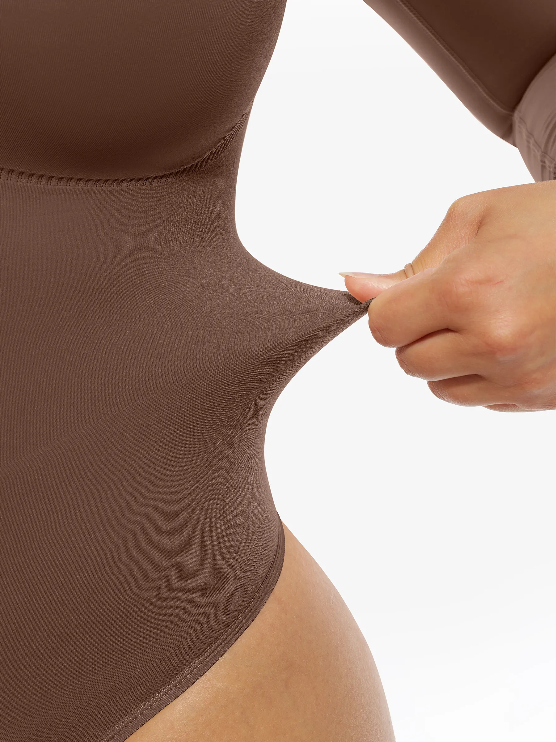 Feelingirl Seamless Supportive Long Sleeve Tummy Control Bodysuit - Image 14