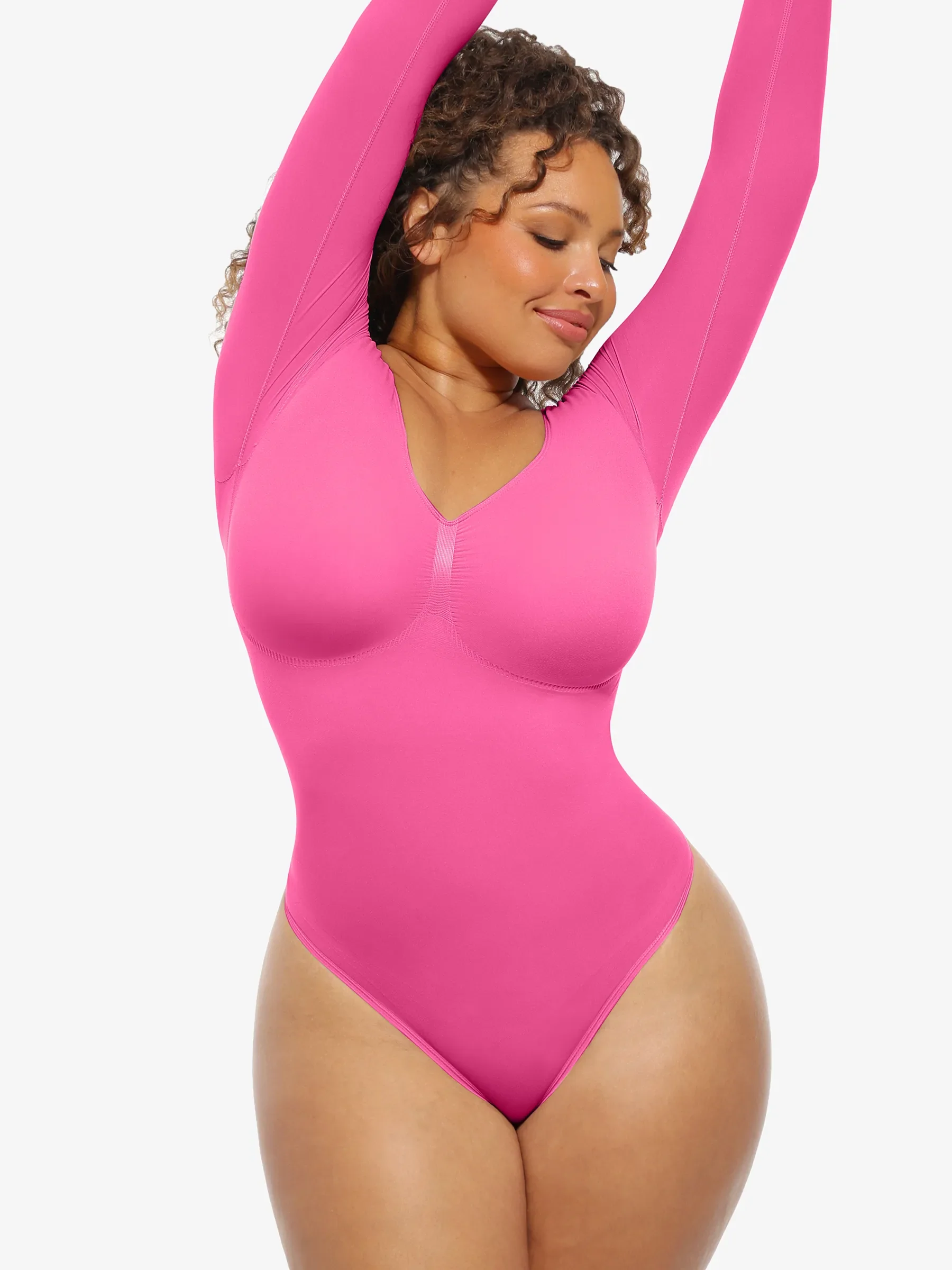 Feelingirl Seamless Supportive Long Sleeve Tummy Control Bodysuit - Image 25