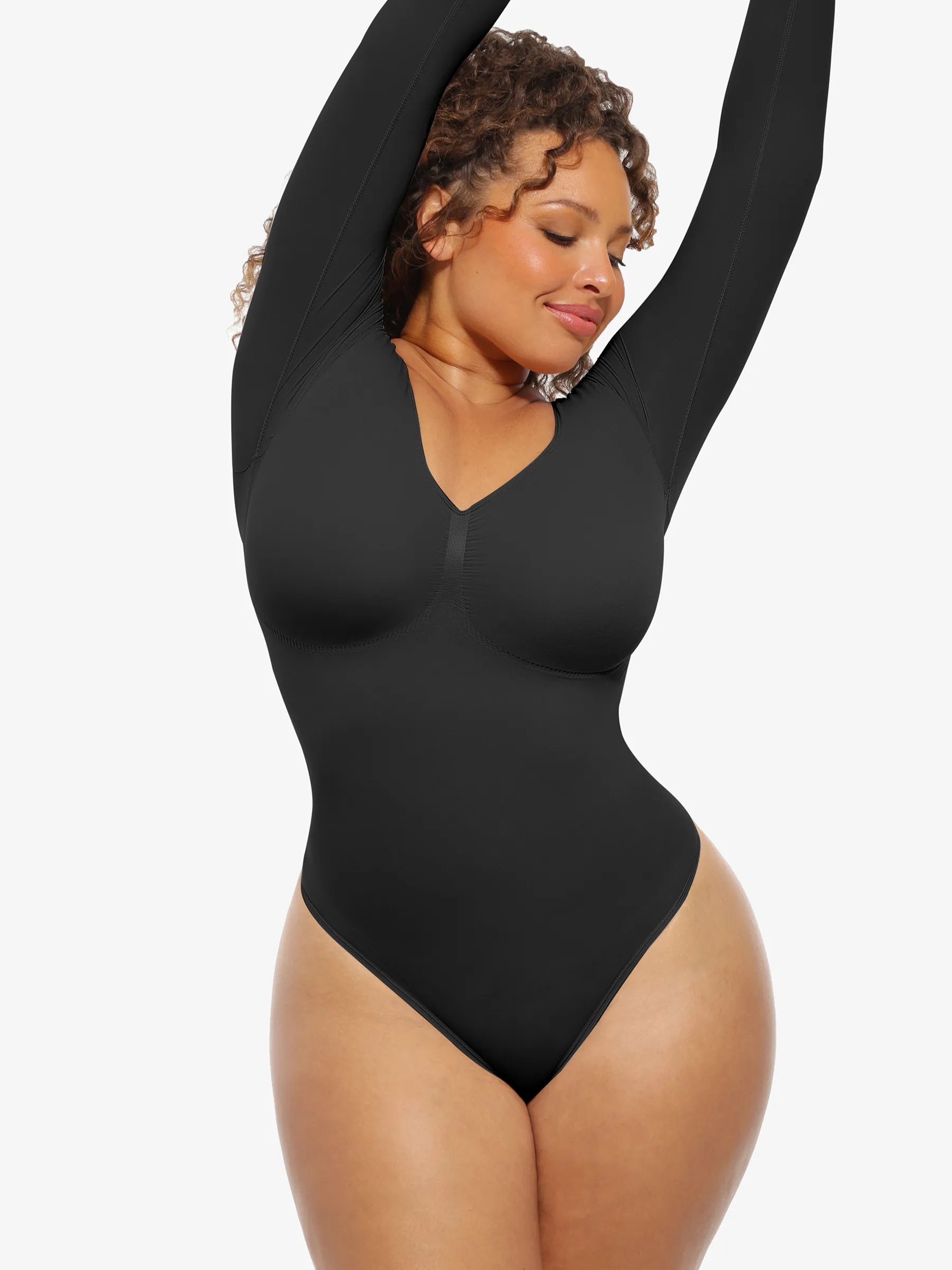 Feelingirl Seamless Supportive Long Sleeve Tummy Control Bodysuit - Image 39
