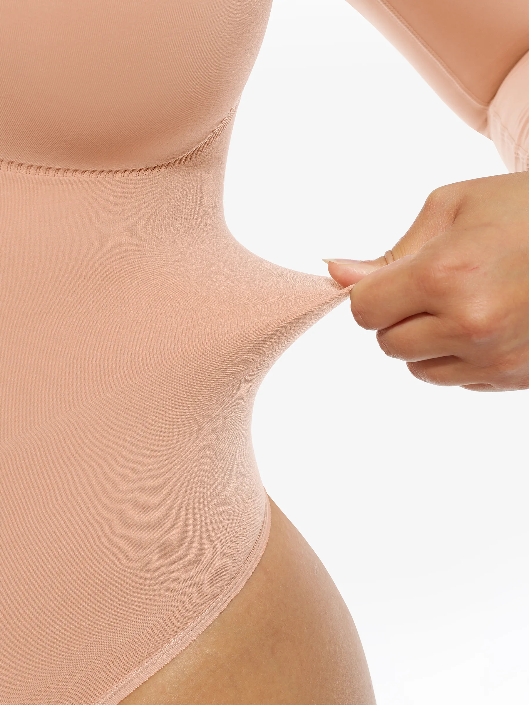 Feelingirl Seamless Supportive Long Sleeve Tummy Control Bodysuit - Image 49