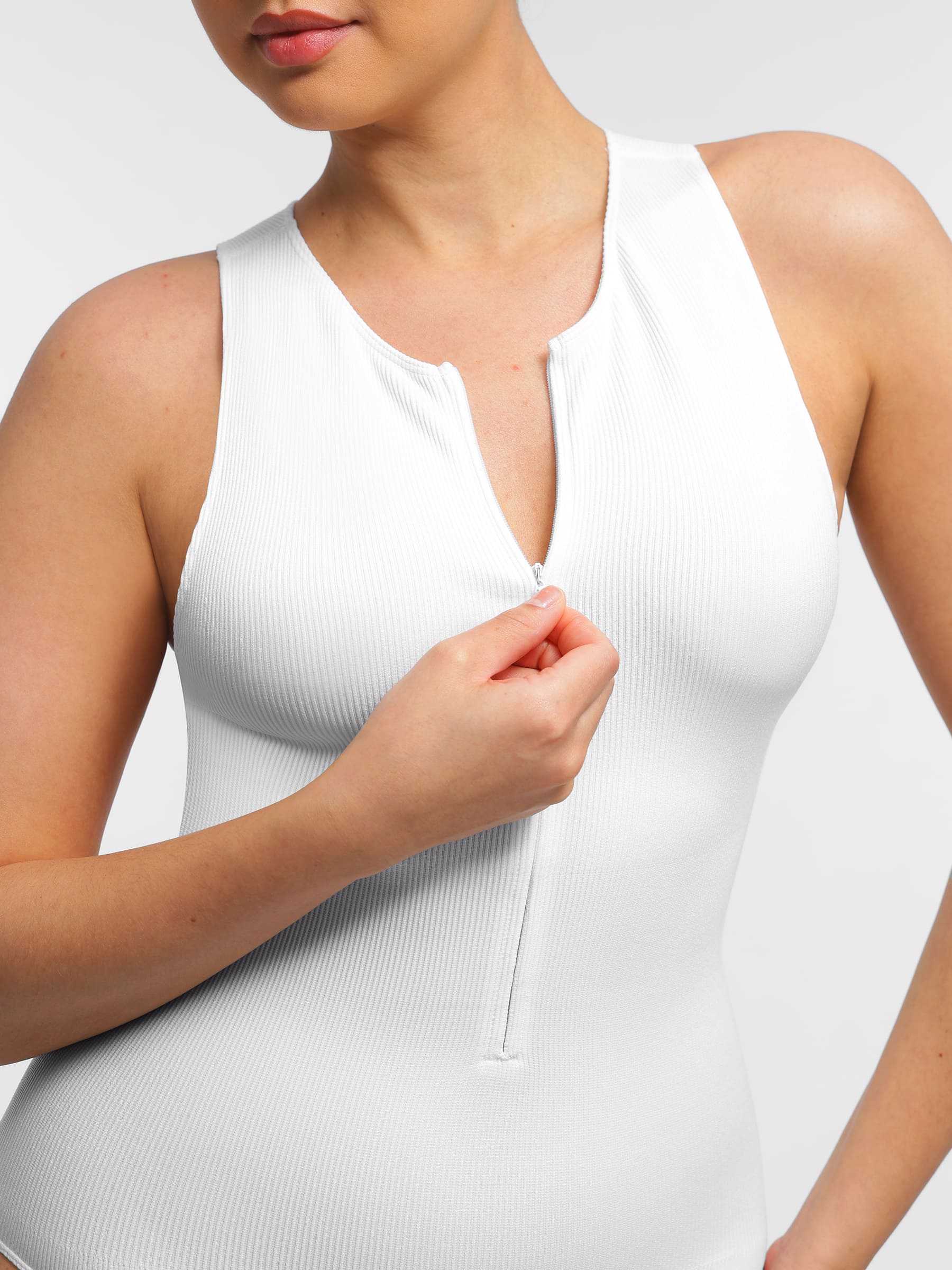Feelingirl Seamless Tummy Control Invisible Zipper Shaping Bodysuit - Image 15